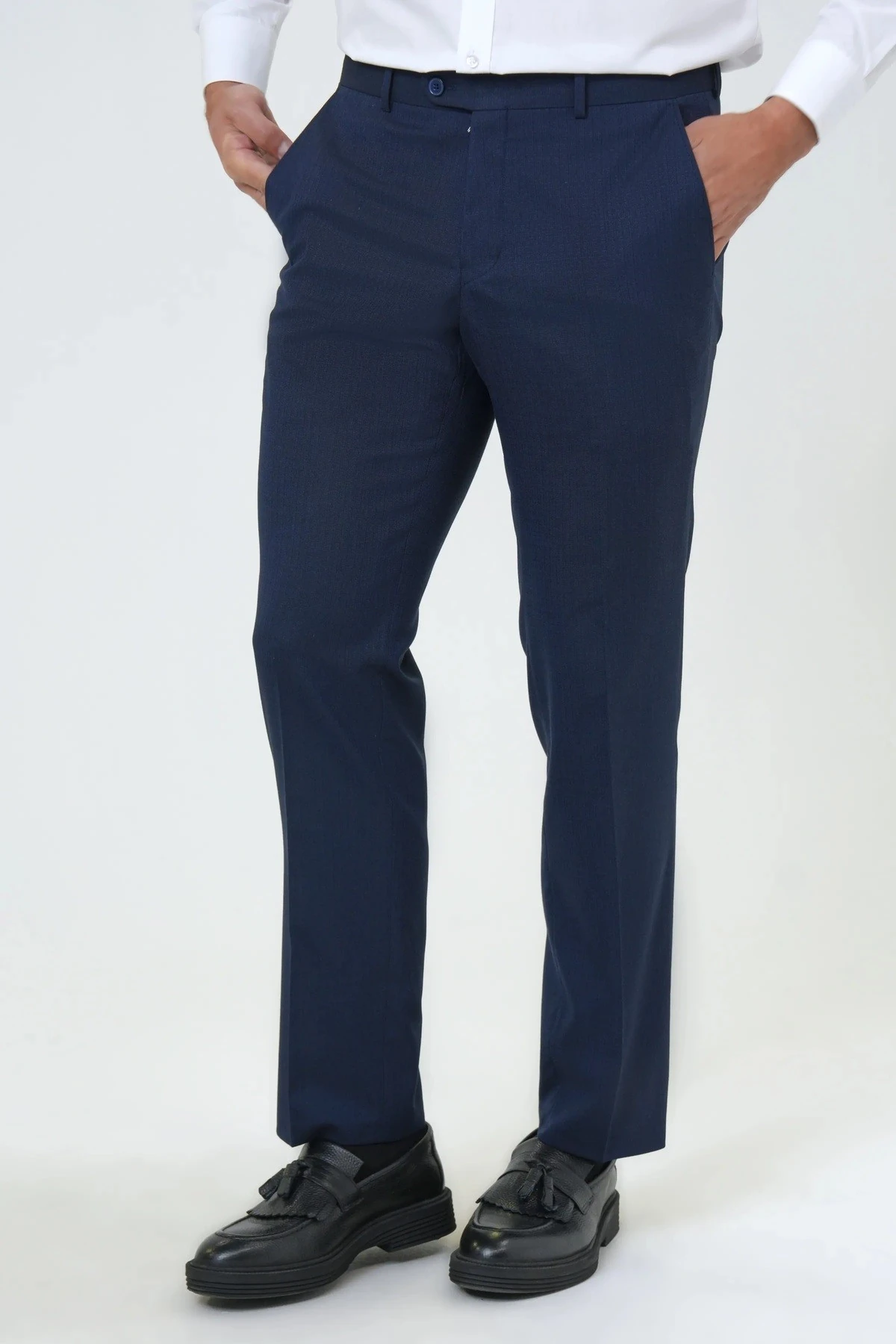 Süvari Slim Fit Esnek Düz Siyah Erkek Kumaş Pantolon