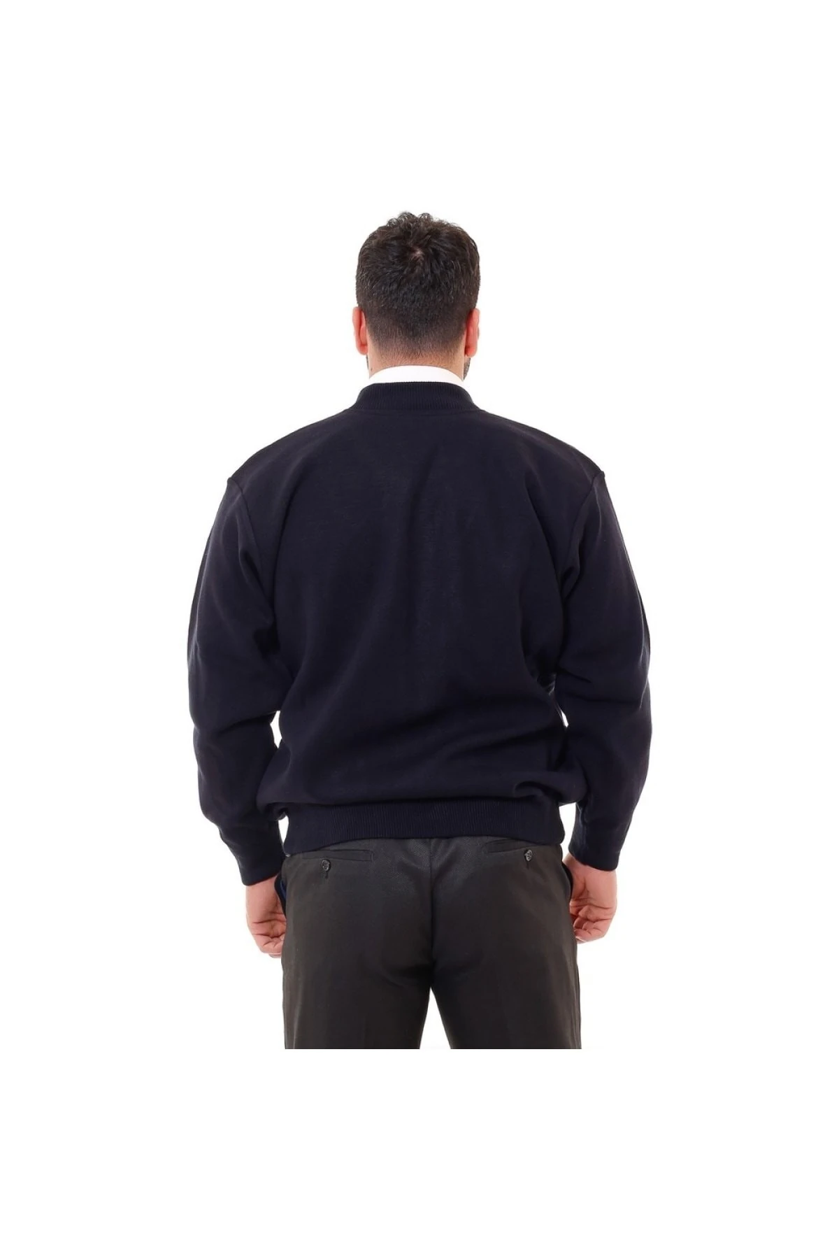 Astarlı Çelik Örme Casual Rahat Kalıp Hırka Mont Antrasit