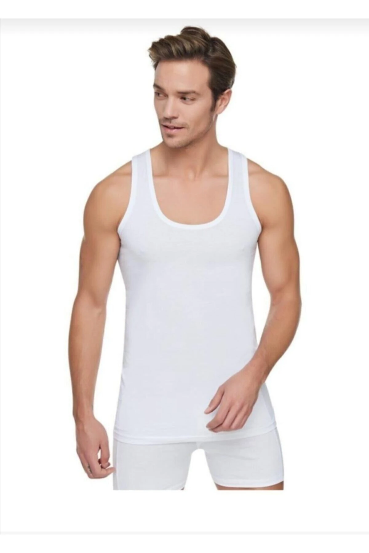 Erkek Beyaz Pamuk Atlet 6'lı Paket