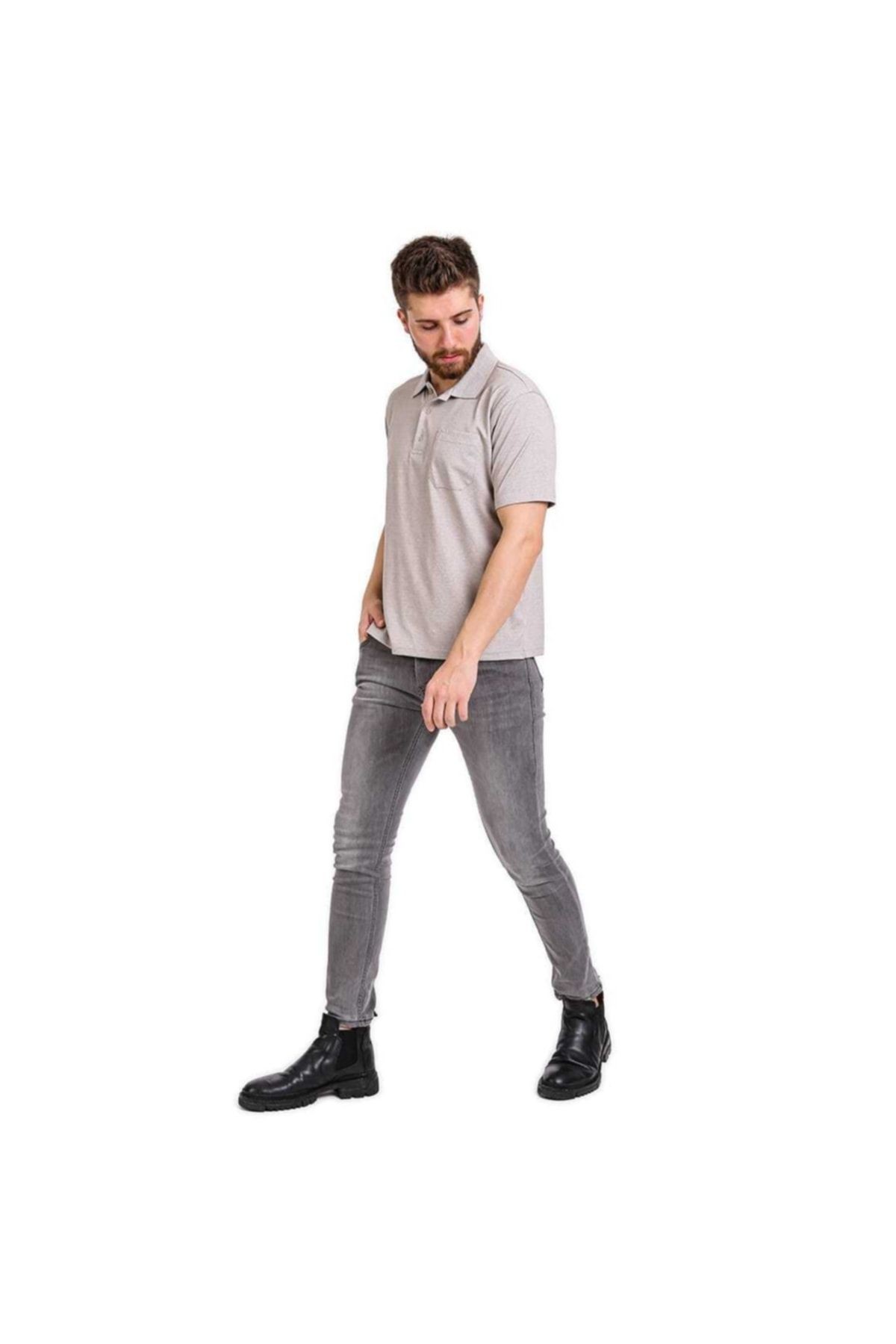 Polo Yaka Rahat Kalıp Cepli Tshirt Özel Üretim Regular Fit