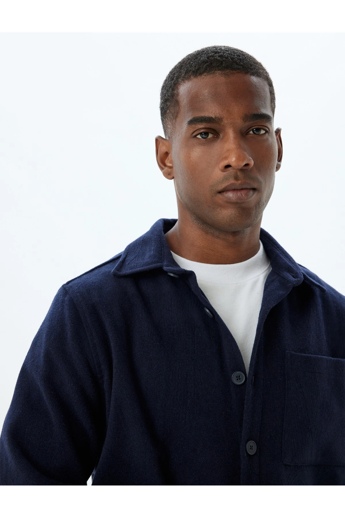 Uzun Kollu Gömlek Cep Detaylı Pamuk Karışımlı Regular Fit