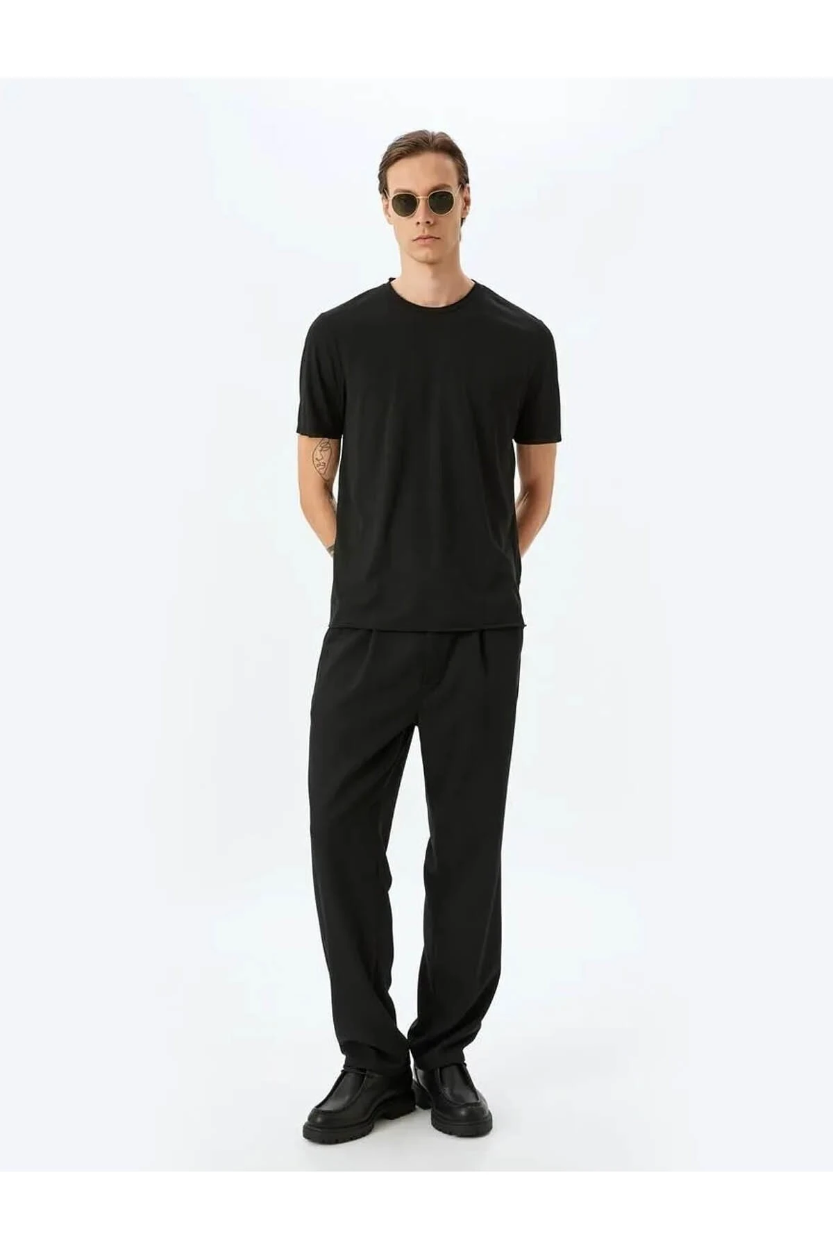 Kısa Kollu Bisiklet Yaka Viskon Karışımlı Beyaz Erkek T-Shirt 5SAM10032HK