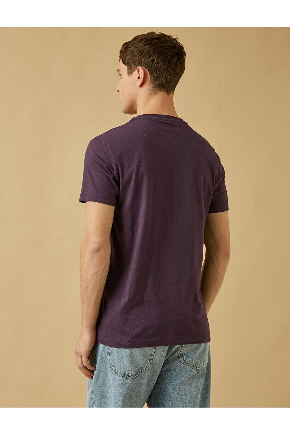 2yam12136lk Erkek T-shirt Mor