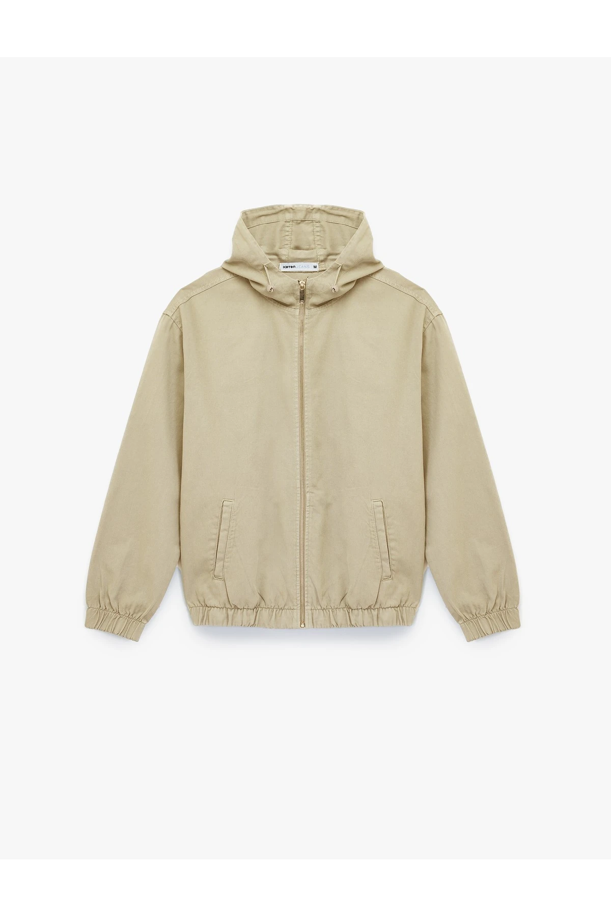 Pamuklu Cepli Uzun Kollu Fermuarlı Oversize Kapşonlu Jean Ceket