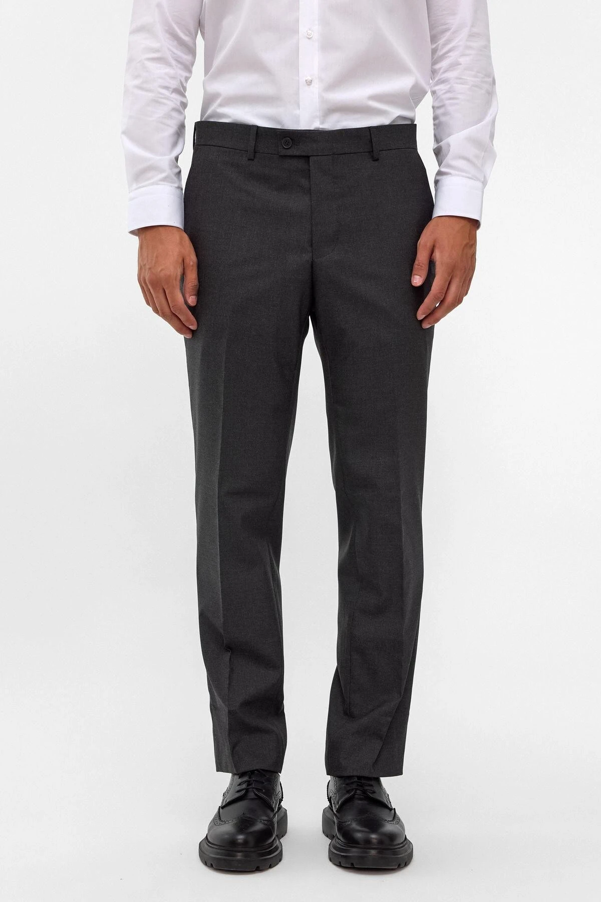 Antrasit Regular Düz Pantolon