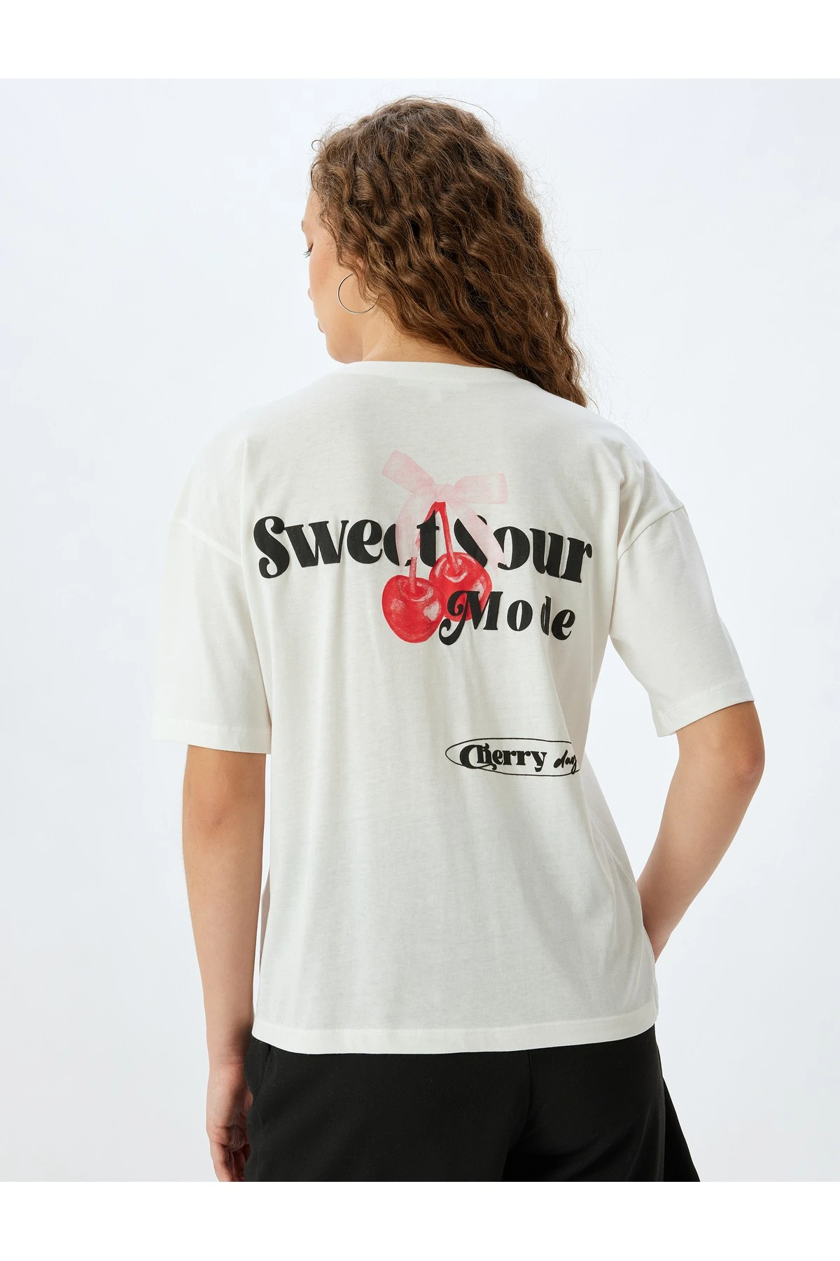 Bisiklet Yaka Ekru Kadın T-Shirt 5SAL10124IK