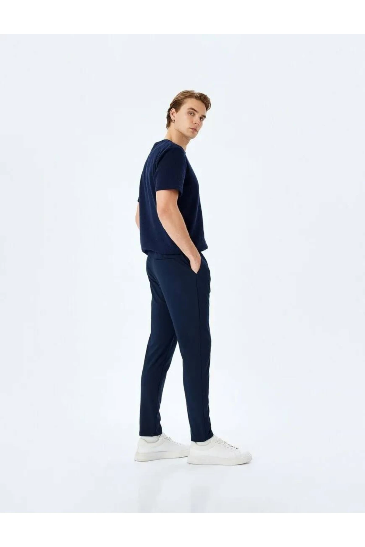 Slim Fit Cep Detaylı Lacivert Erkek Eşofman Altı 5SAM40031HW