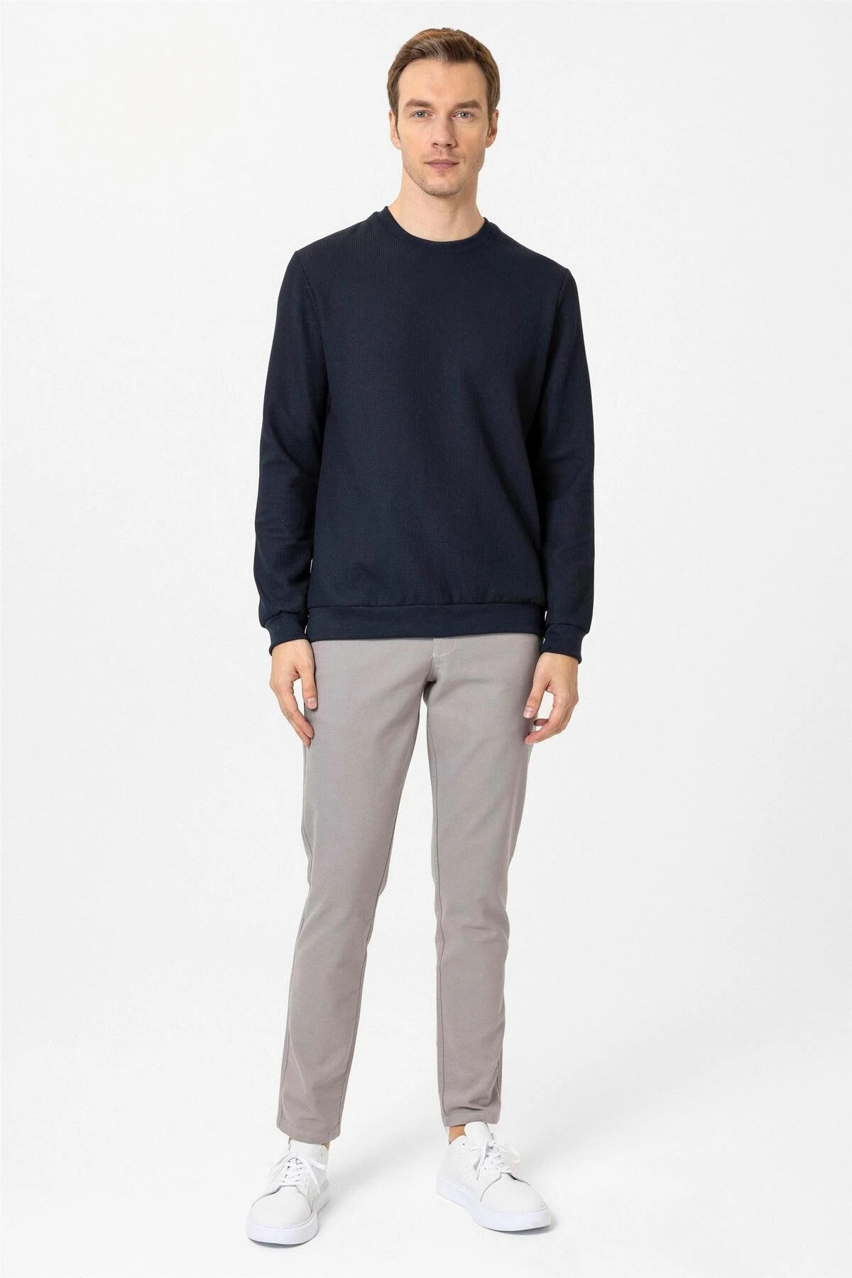 Siyah Regular Armürlü Bisiklet Yaka Triko