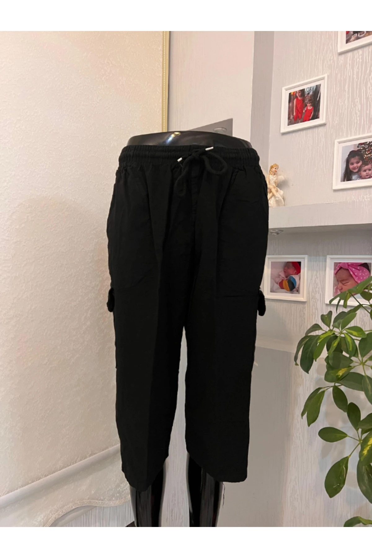 Unisex M-5XL beden %100 Natural Hambezi Keten Komando Cep Kapri