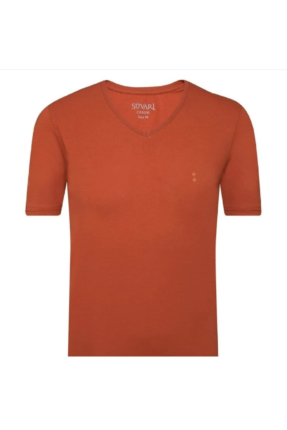 Lacivert Pamuk Basic Fit V Yaka Tshirt