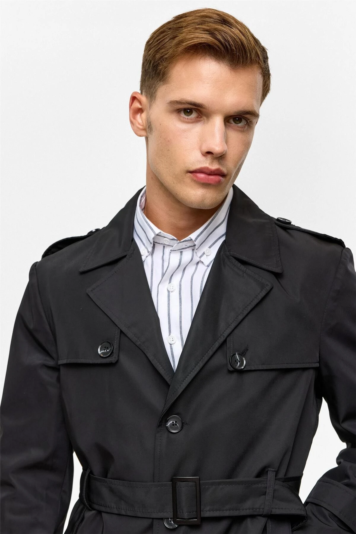 Siyah Slim Düz Mont