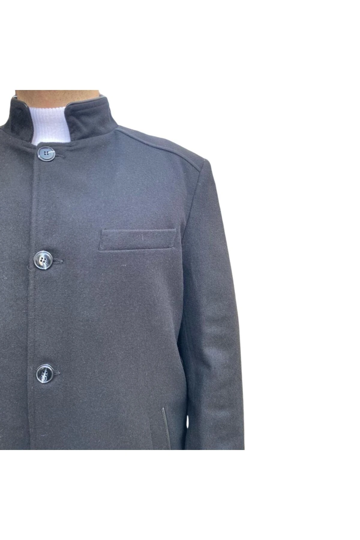 REGULAR FİT PREMİUM YÜN İÇERİKLİ RAHAT KALIP KAŞE KABAN SİYAH