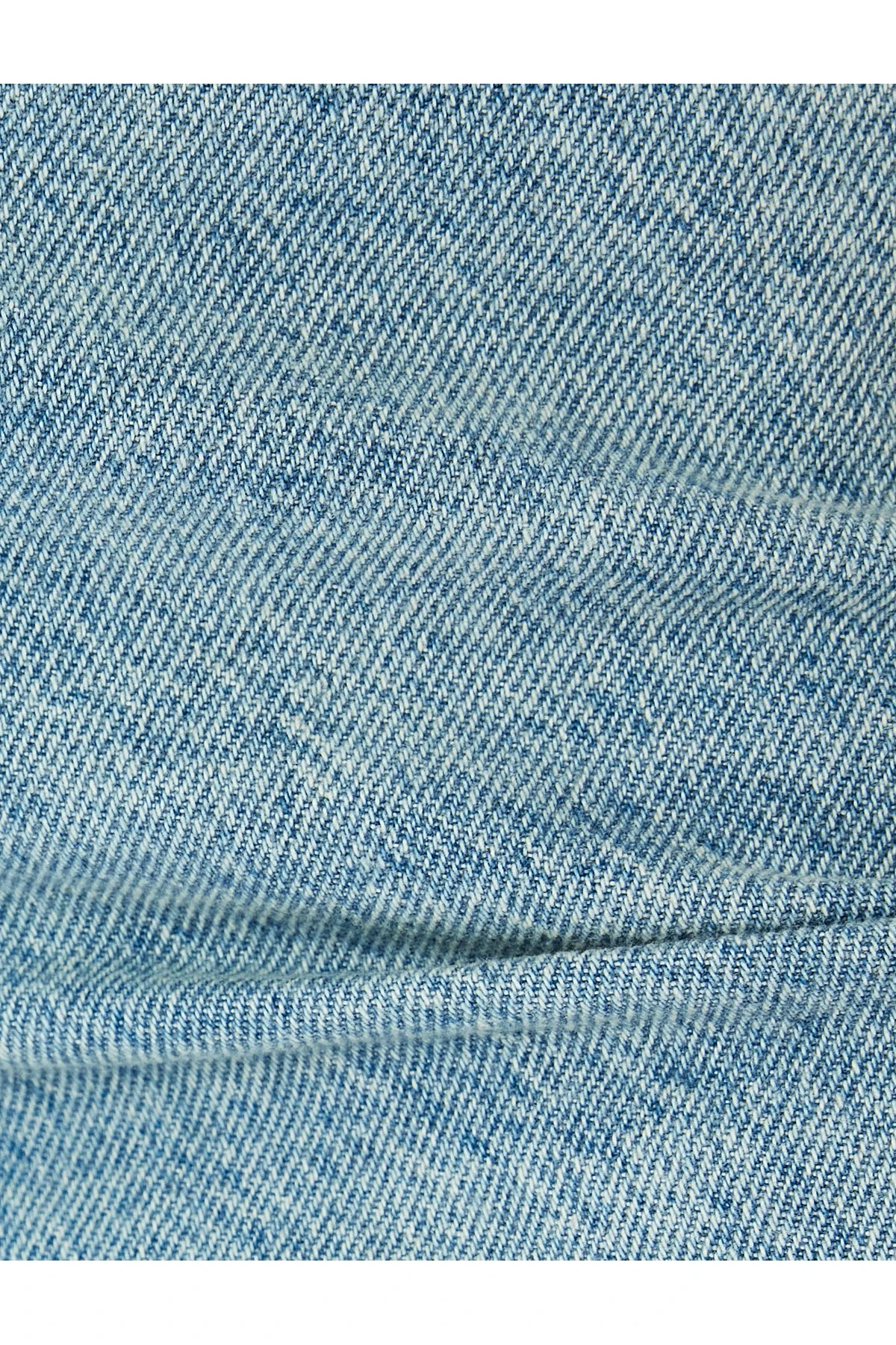 Normal Bel Geniş Paça Düğmeli Kot Pantolon - Wide Leg Jeans