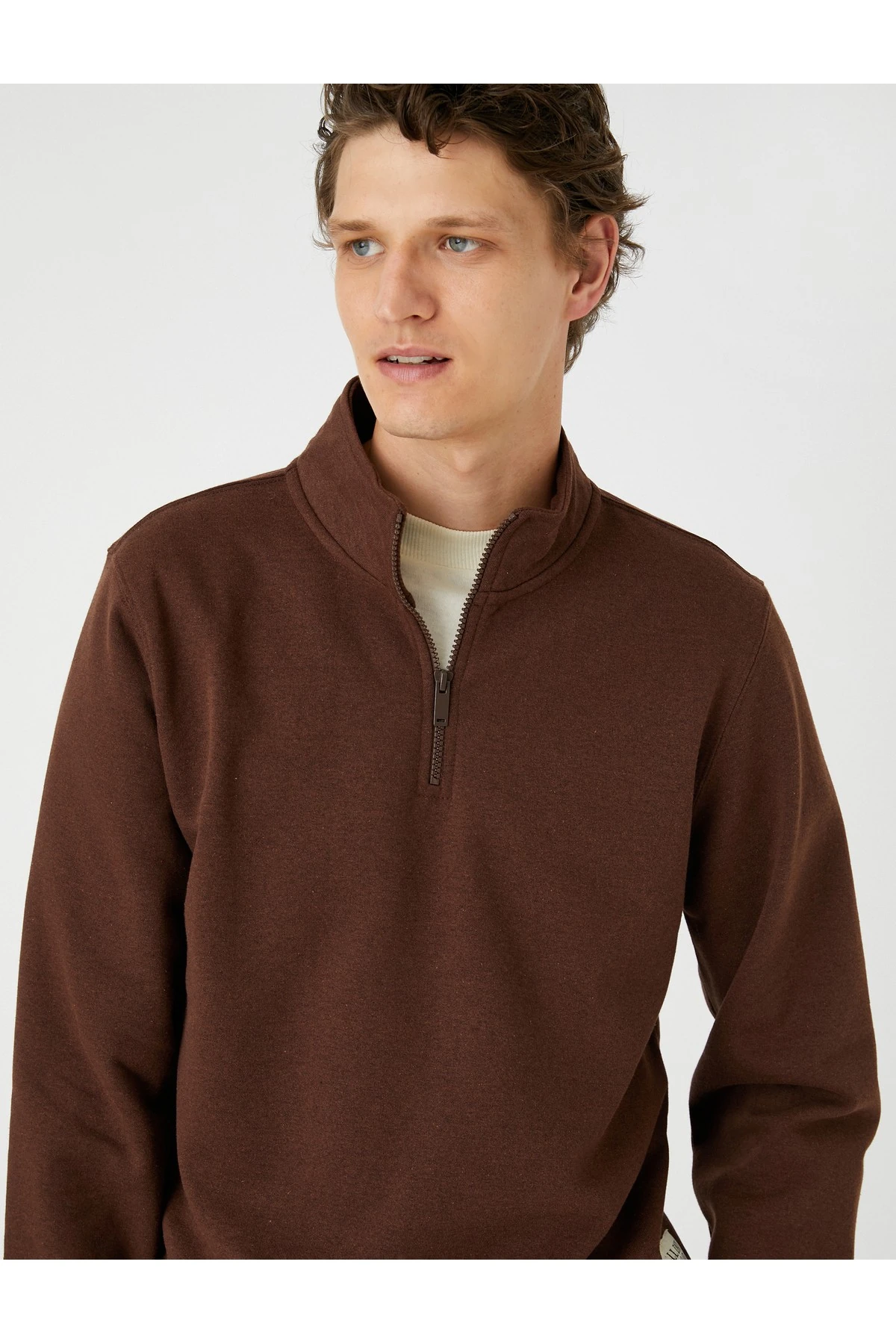 4WAM70126MK Koton Erkek Sweat BEJ