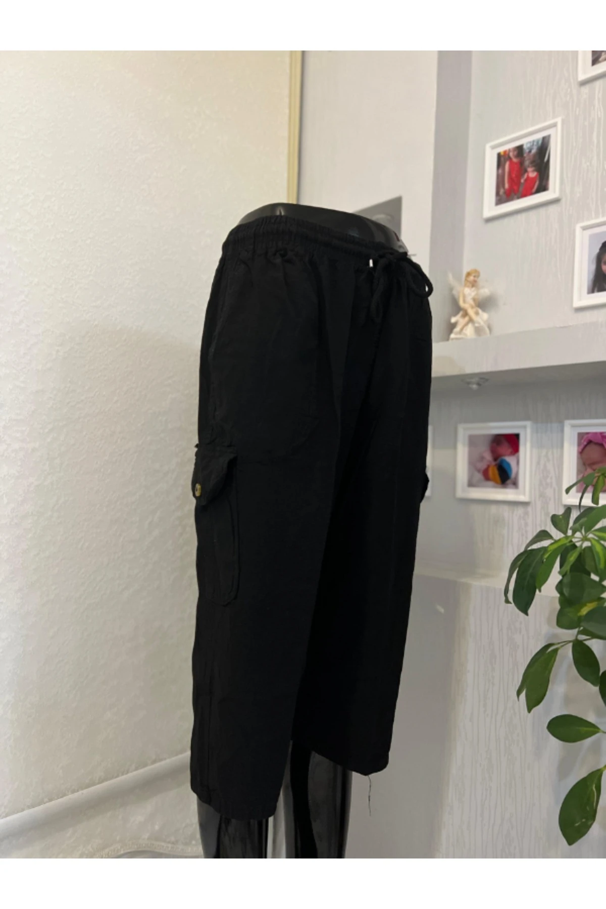 Unisex M-5XL beden %100 Natural Hambezi Keten Komando Cep Kapri