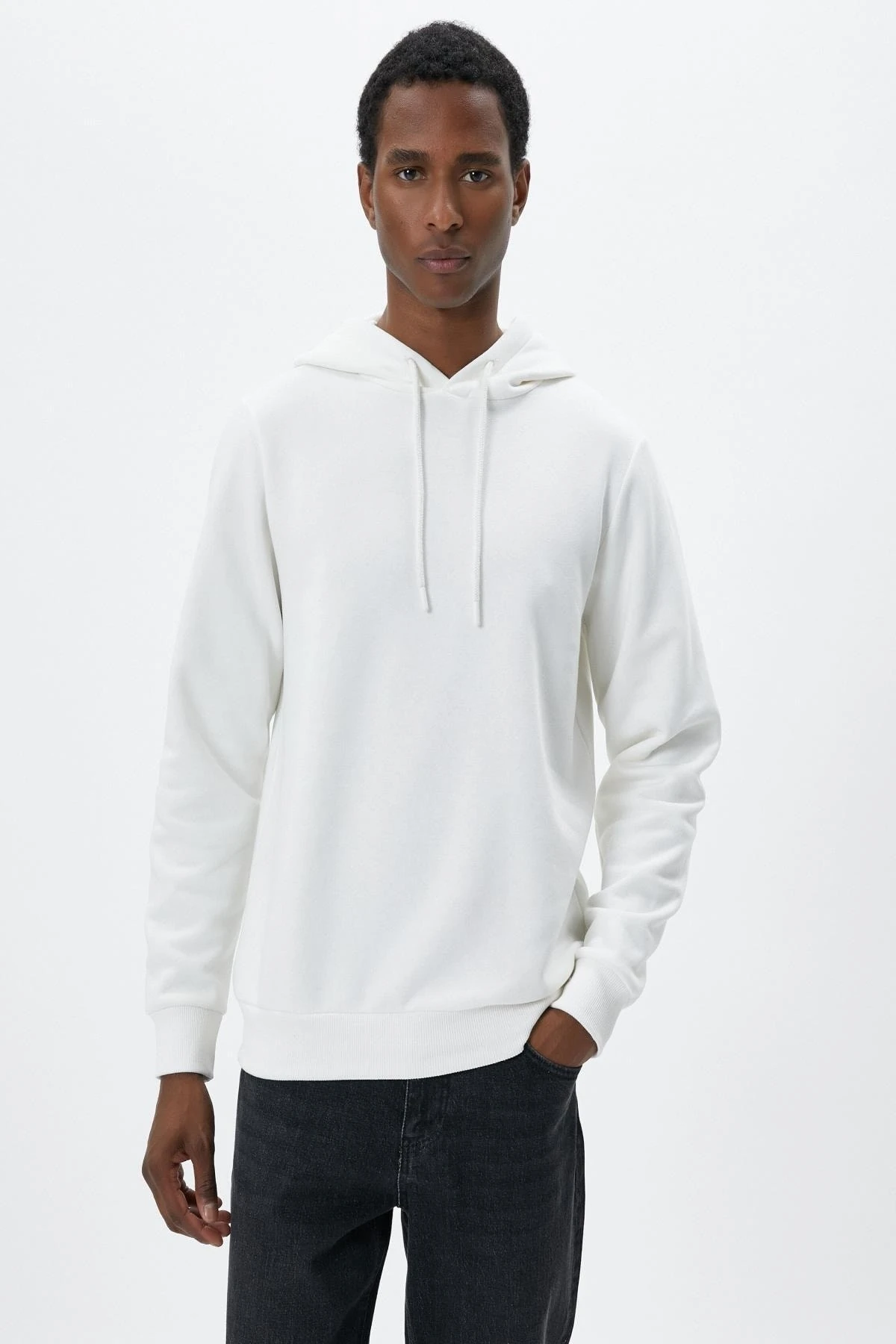 Basic Kapşonlu Sweat Uzun Kollu Şardonlu