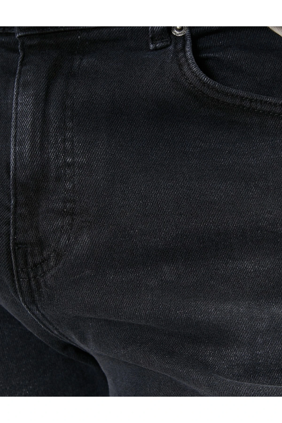 Bermuda Kot Şort Düğmeli Katlı Paça Cepli