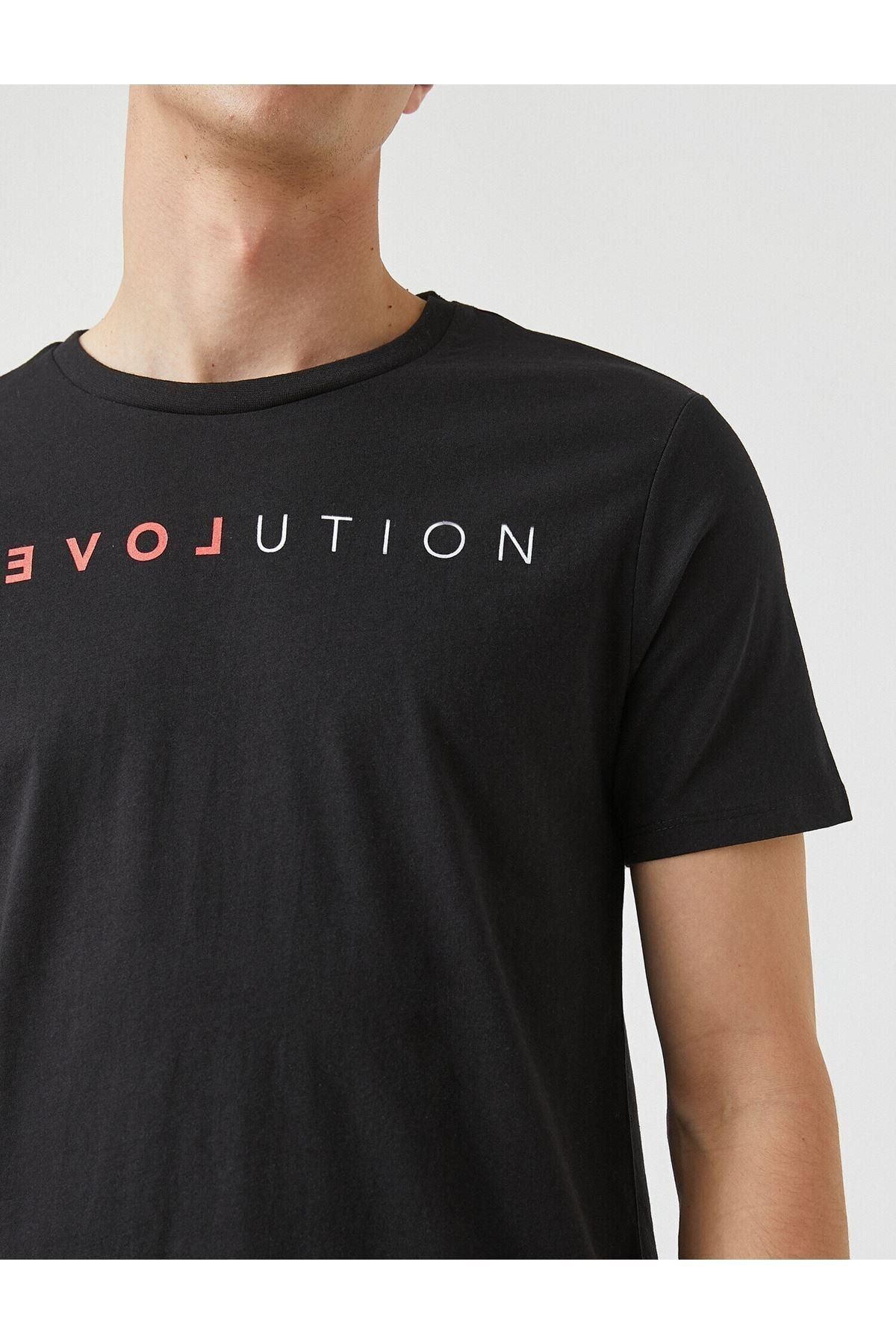 2yam11263dk Erkek T-shirt Siyah