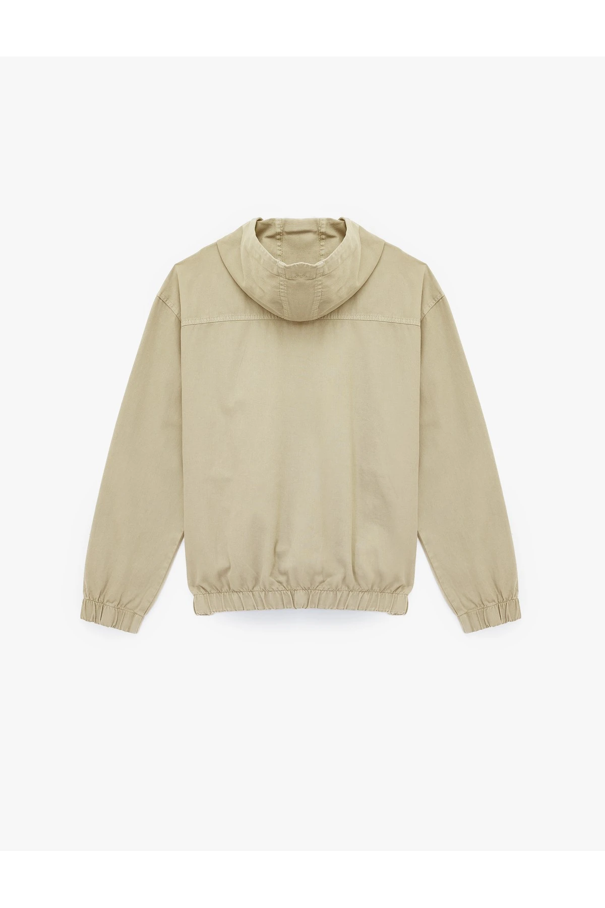 Pamuklu Cepli Uzun Kollu Fermuarlı Oversize Kapşonlu Jean Ceket