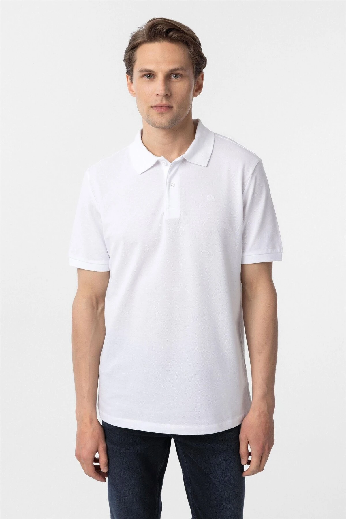 Haki Regular Düz Polo Yaka Tişört