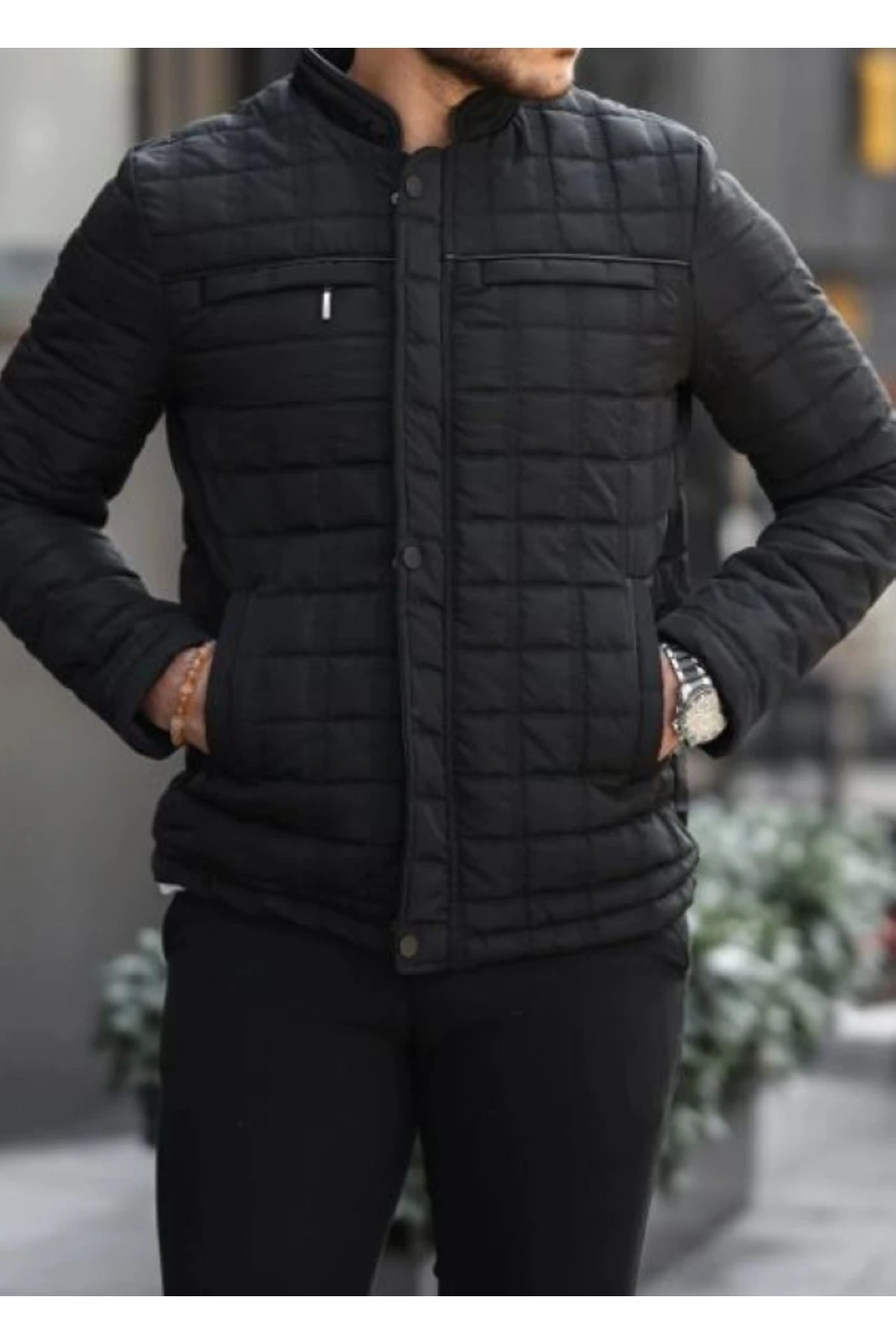 BLUESMODA İÇİ FULL PELUŞ SUYA DAYANIKLI KAPİTONE RAHAT KALIP ÇİFT CEPLİ REGULAR MONT