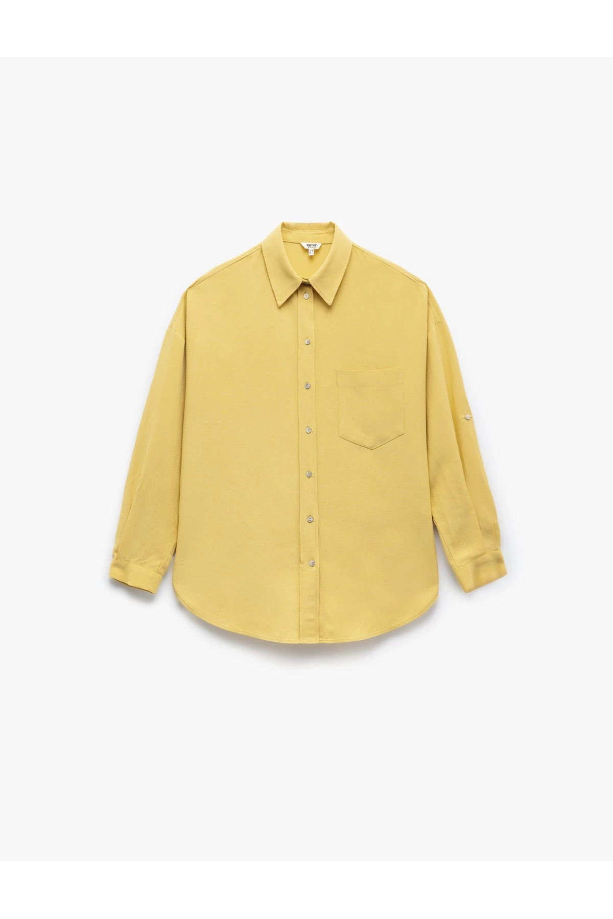 Cepli Viskon Keten Karışımlı Uzun Kollu Gömlek