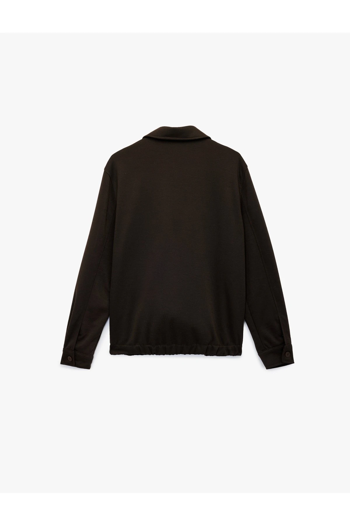 Viskon Karışımlı Cep Detaylı Fermuarlı Gömlek Yaka Mevsimlik Ceket