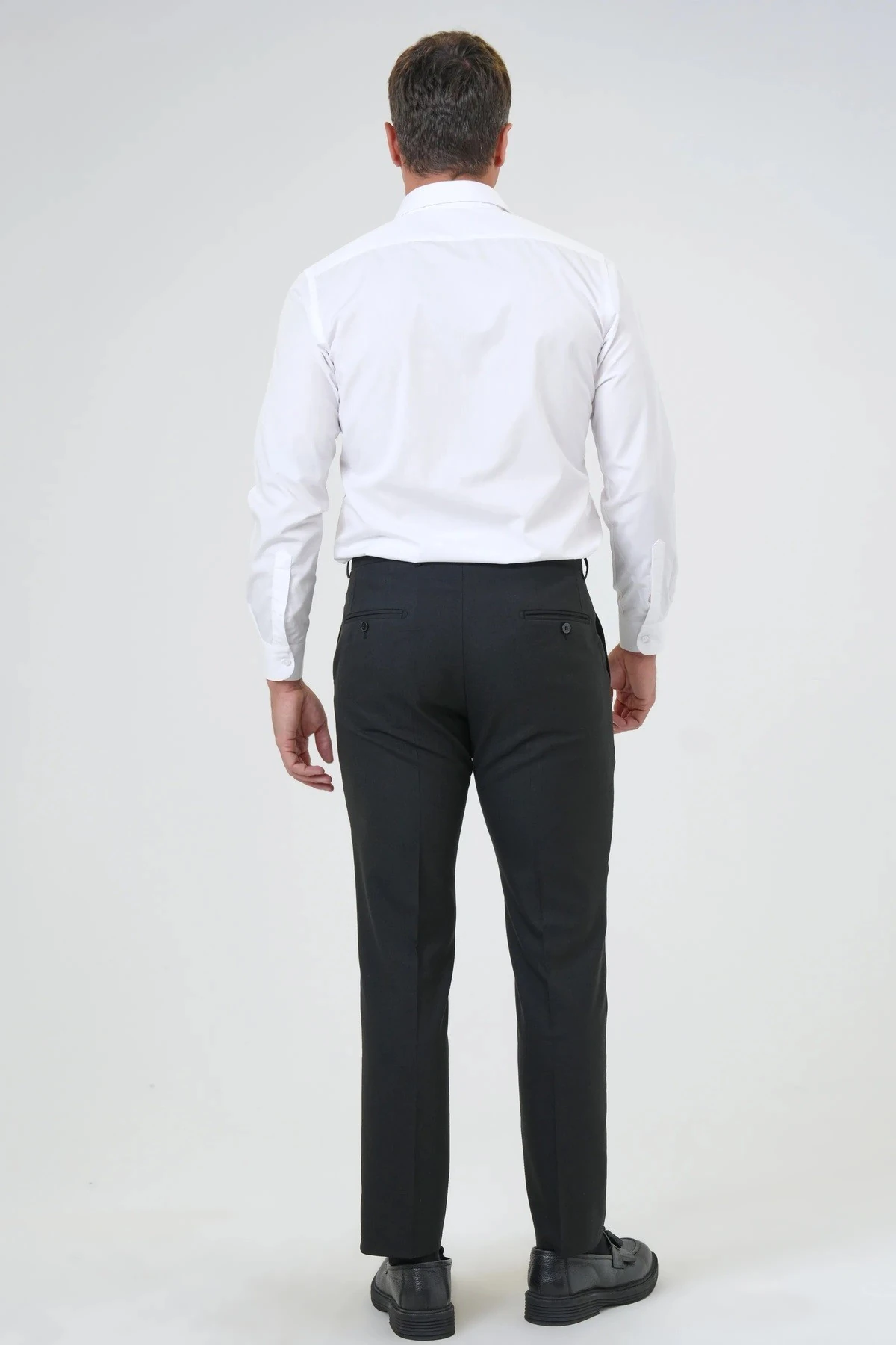 Süvari Slim Fit Esnek Düz Siyah Erkek Kumaş Pantolon