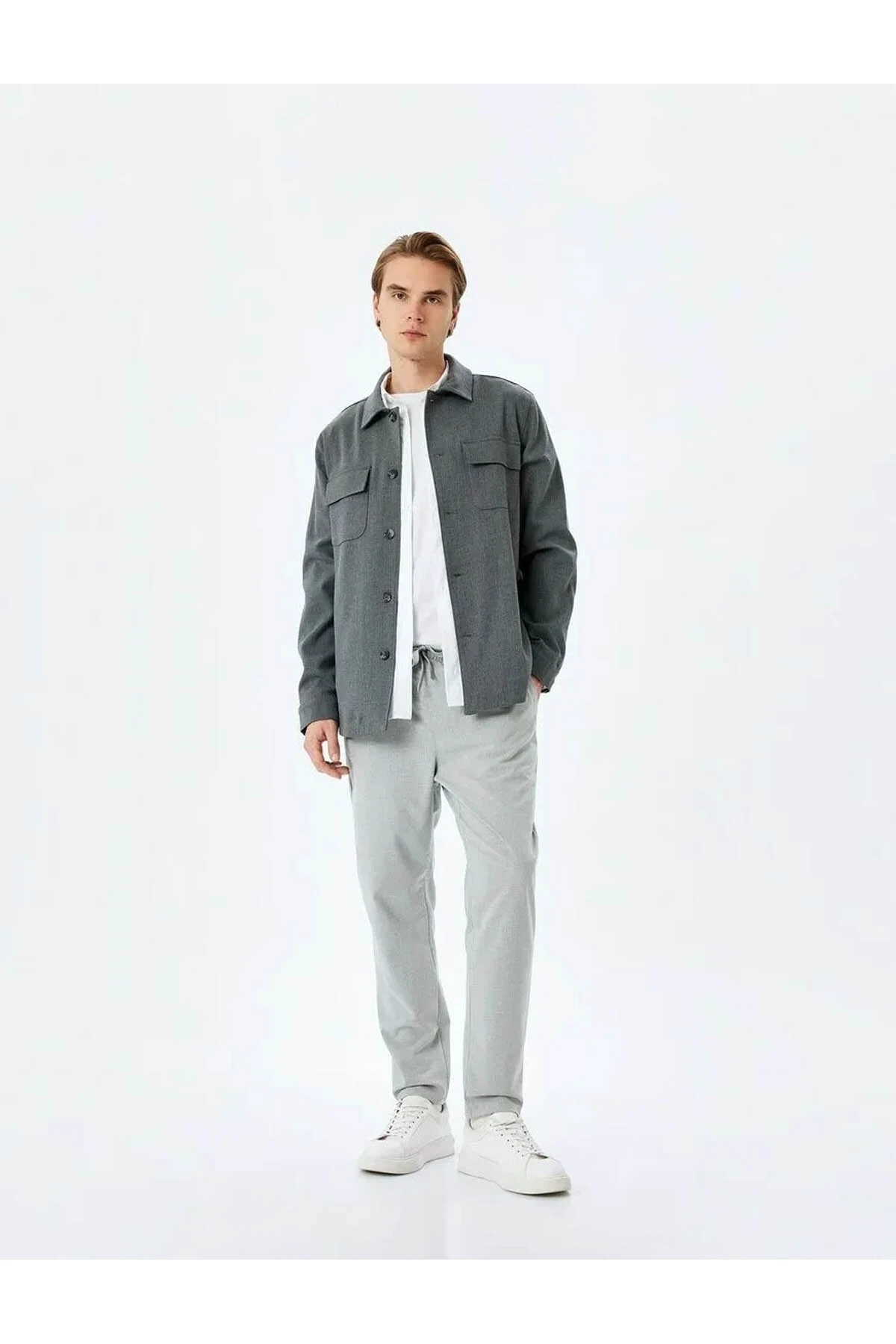 Slim Fit Cep Detaylı Antrasit Erkek Eşofman Altı 5SAM40031HW