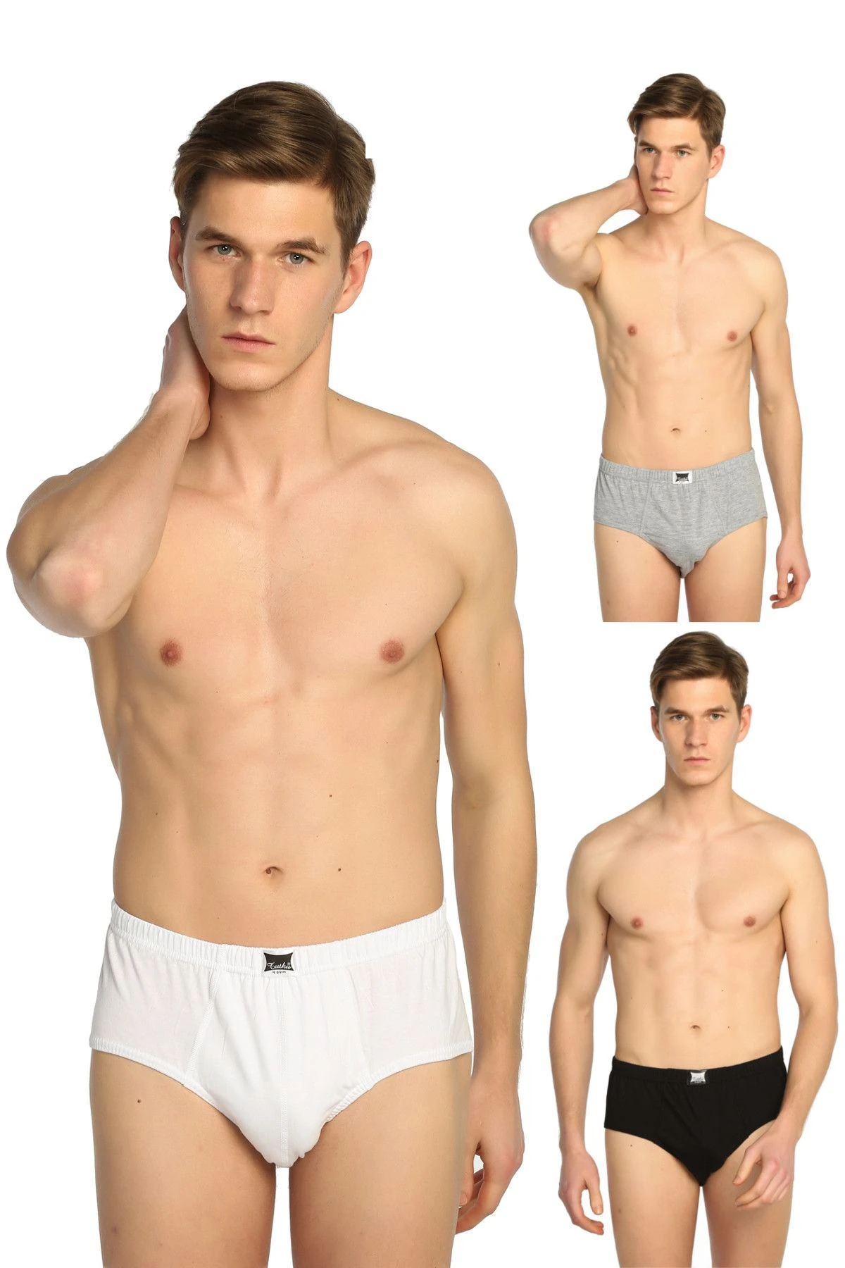 Erkek Karışık Renk 12'li Paket Pamuk Slip Yeni Sezon