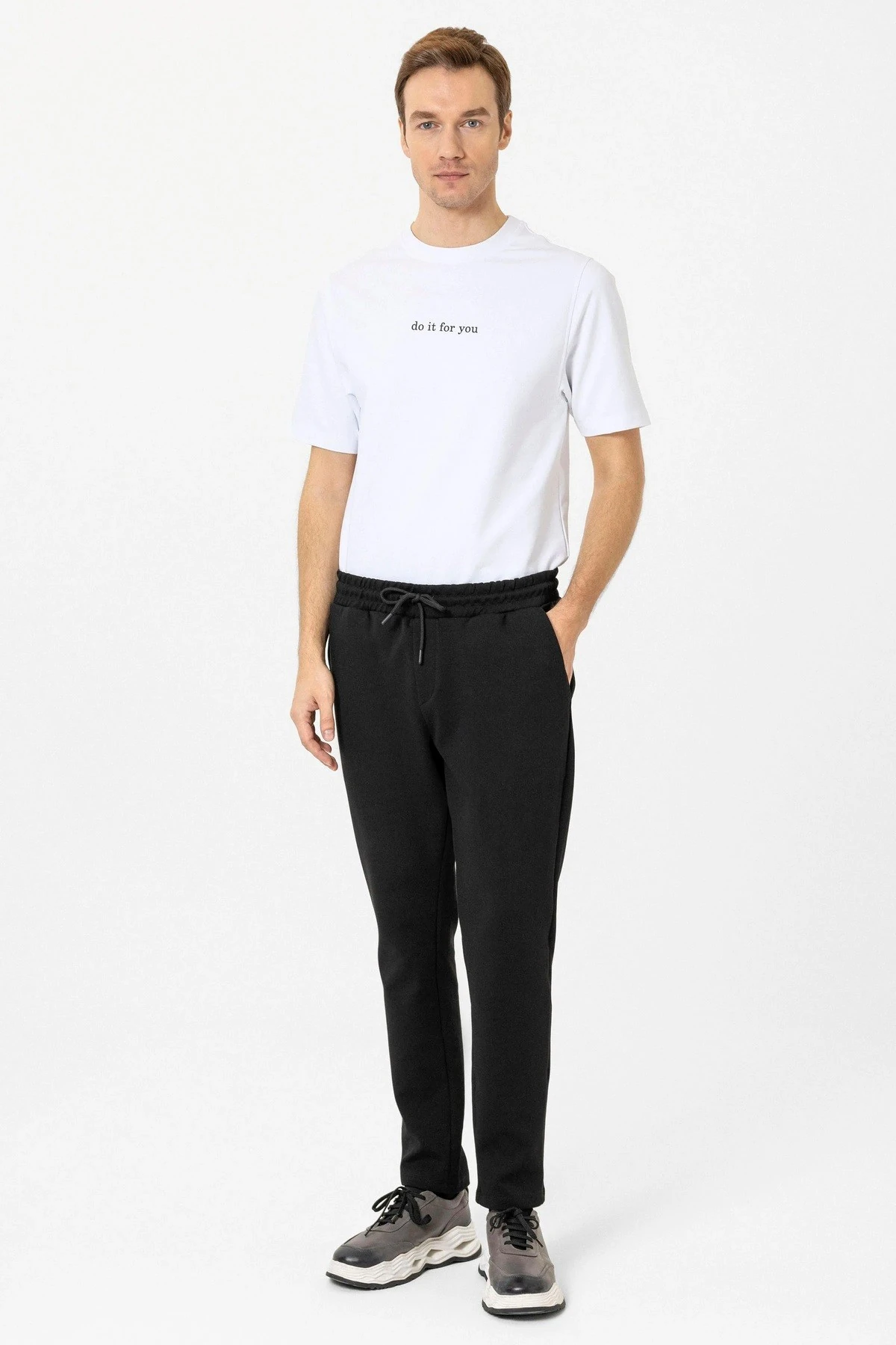 Süvari Bol Kesim Düz Jogger Lacivert Eşofman Altı