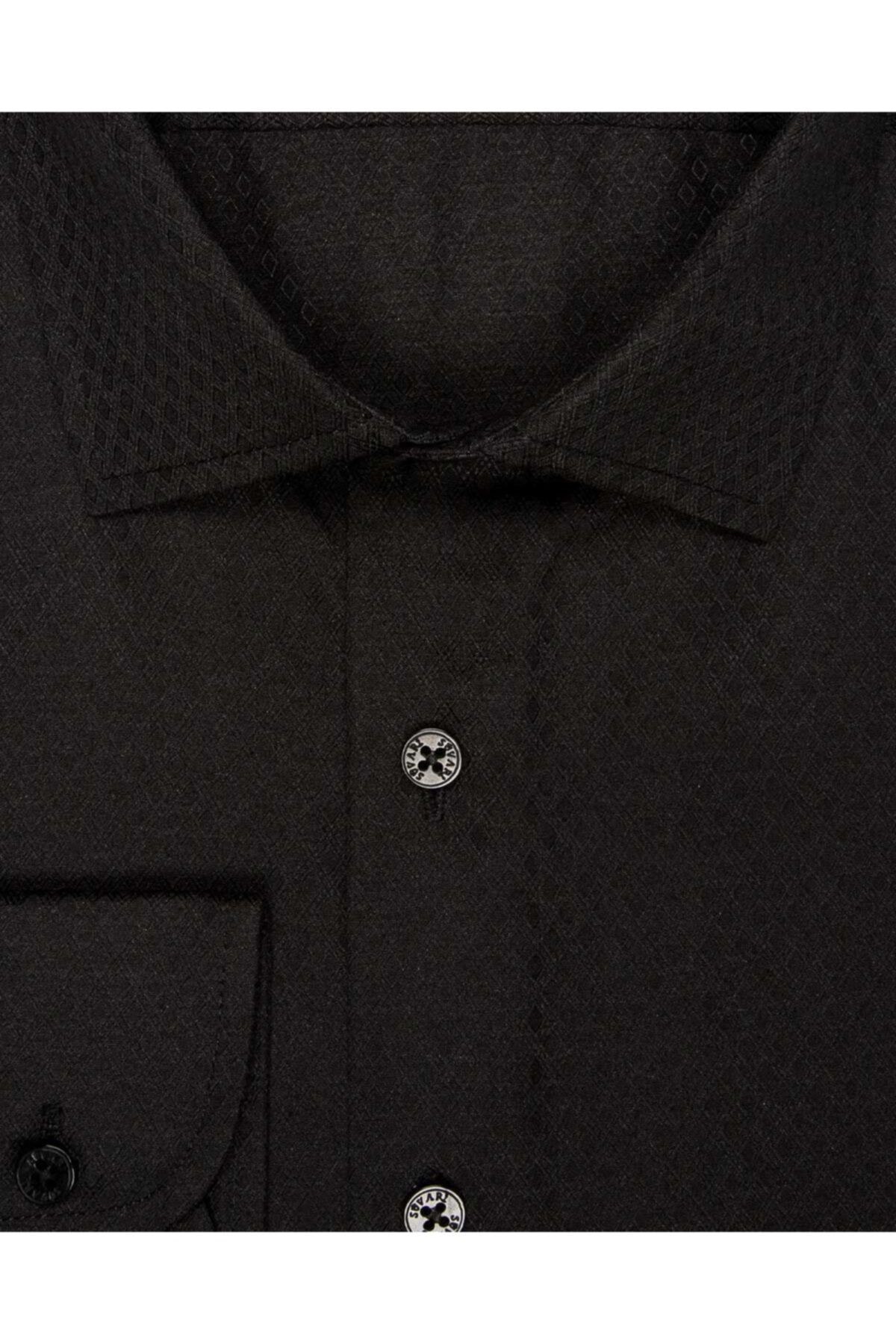 Antibakteriyel Slim Fit Armür Desenli Erkek Gömlek