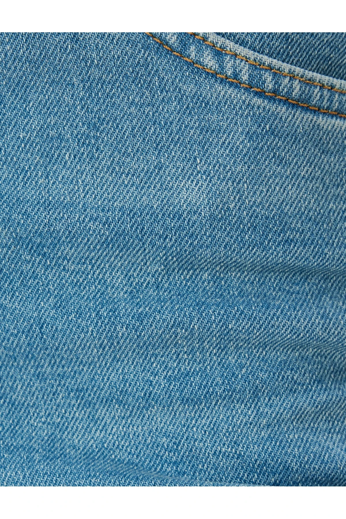 Slim Fit Kot Pantolon Düz Paça Normal Bel Düğmeli Cepli Pamuklu - Slim Straight Fit Jeans