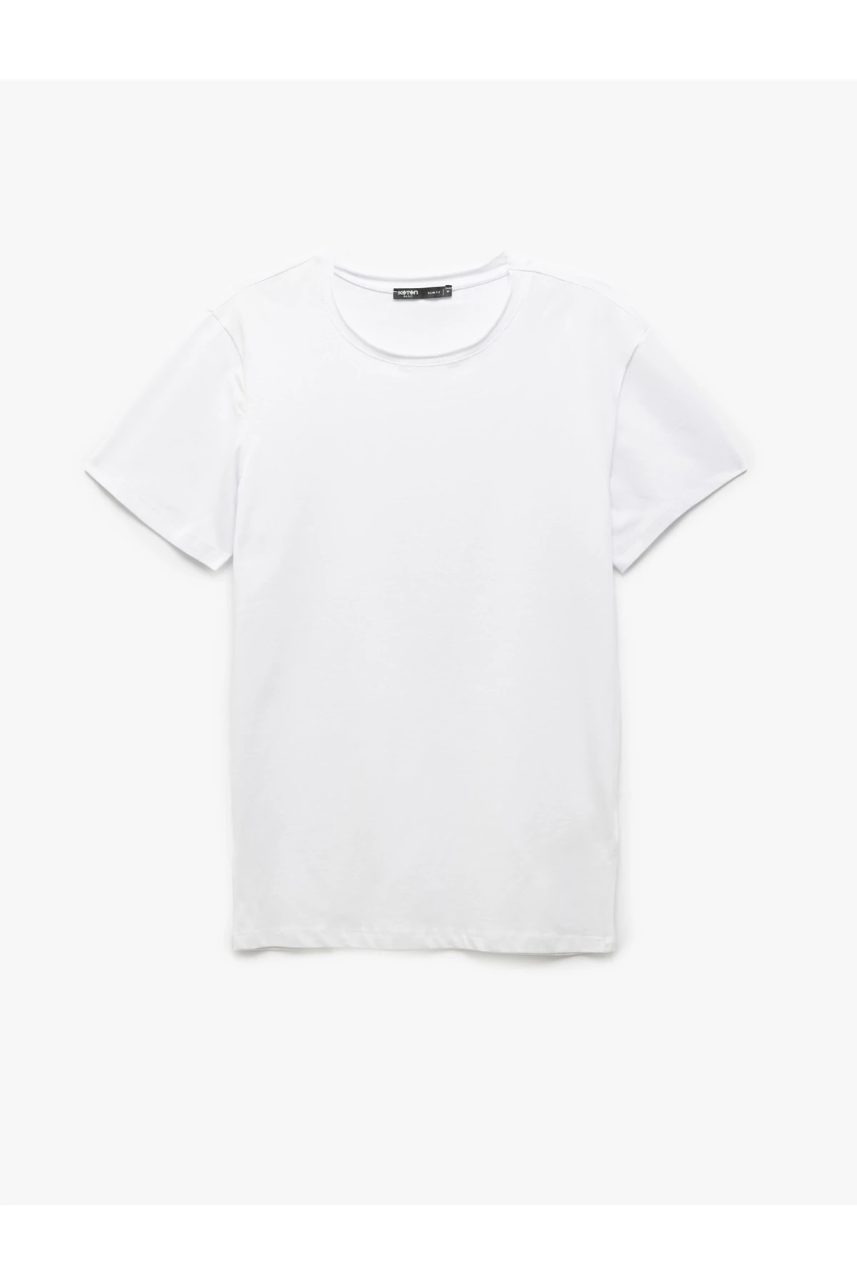 Kısa Kollu Bisiklet Yaka Pamuklu Erkek Slim Fit Tişört