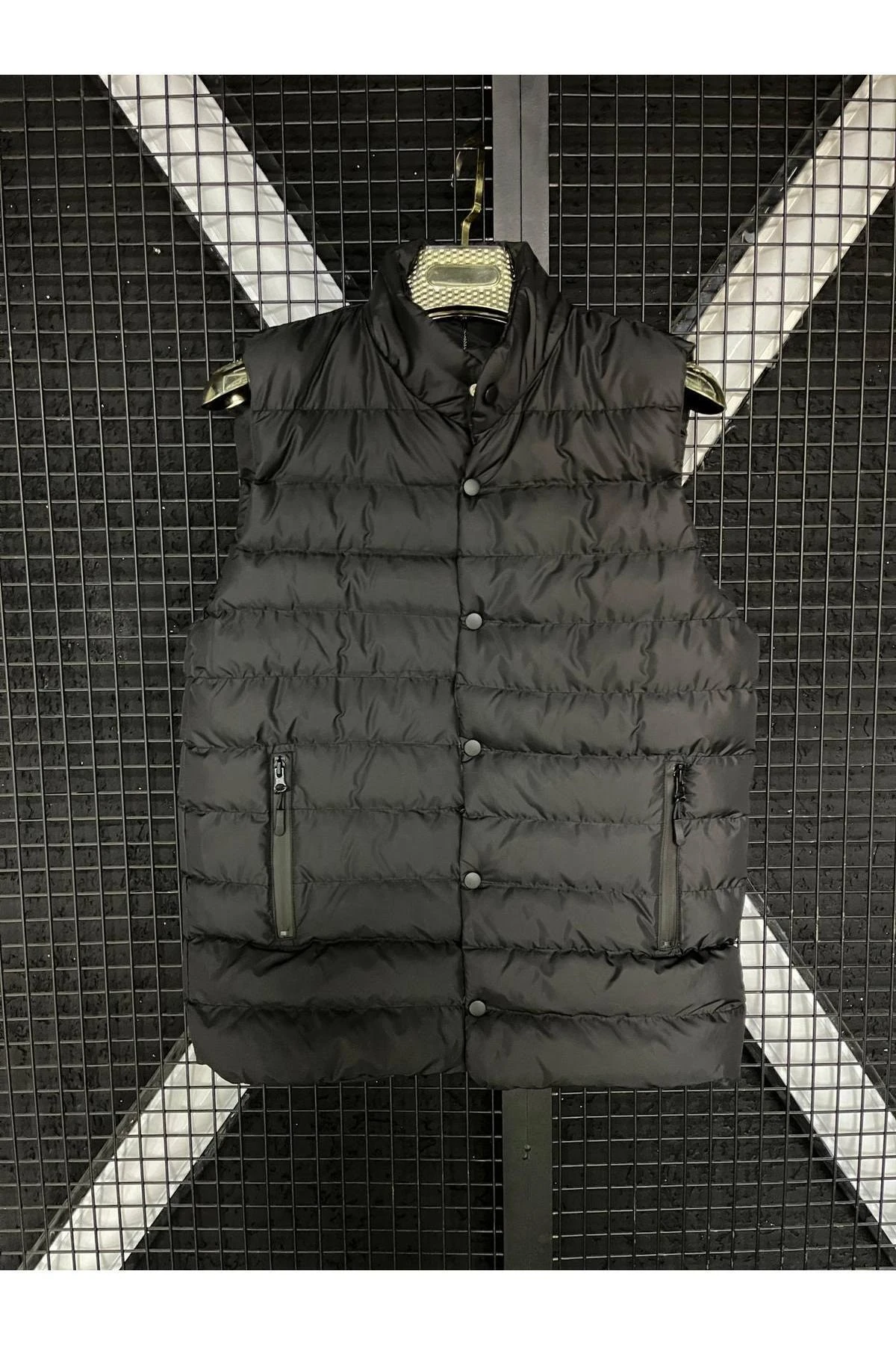 Erkek Soft Casual Lacivert Spor Dolum Yatay Dikiş Patlı Şişme Yelek