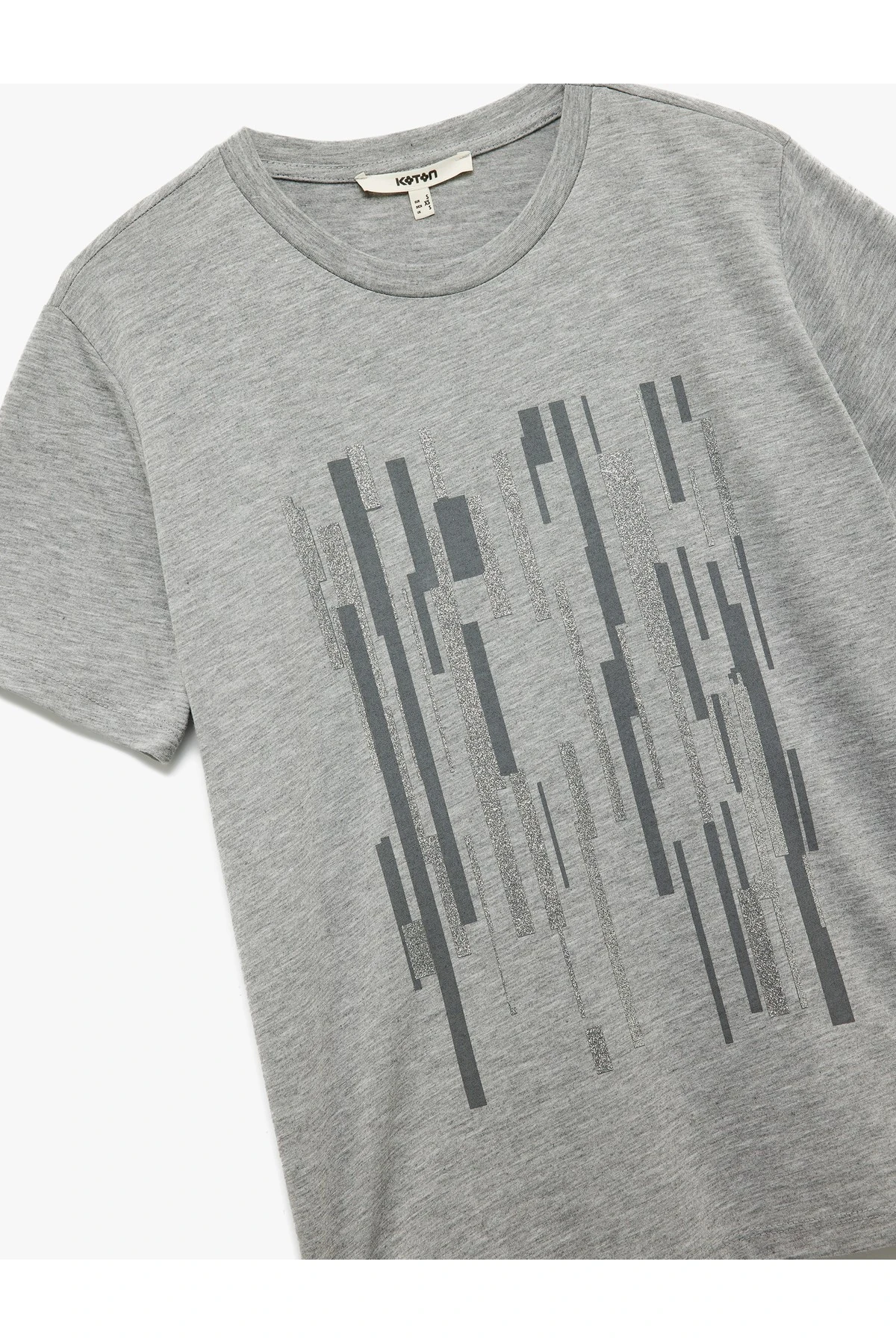 Bisiklet Yaka Kısa Kollu Grafik Baskılı Tişört