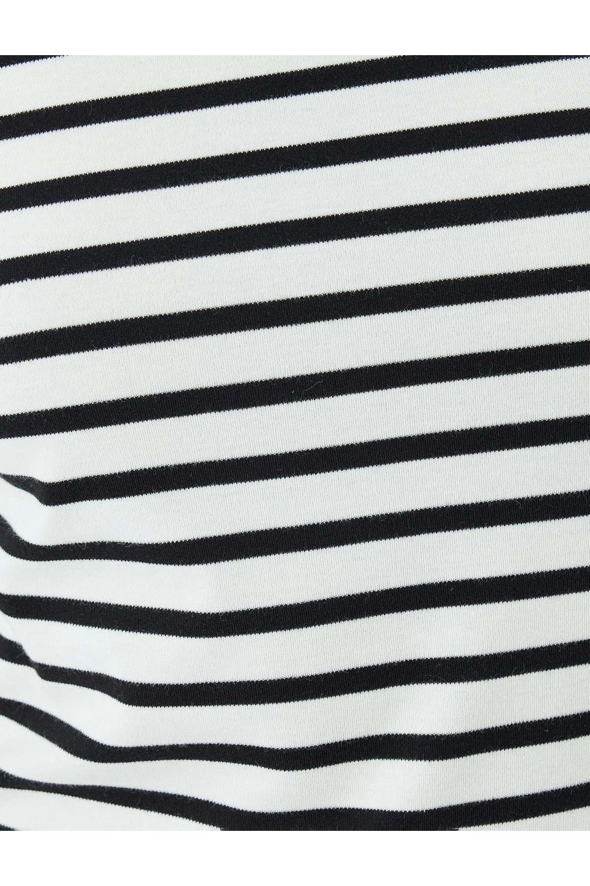 Pamuklu Bisiklet Yaka Kısa Kollu Çizgili Tişört
