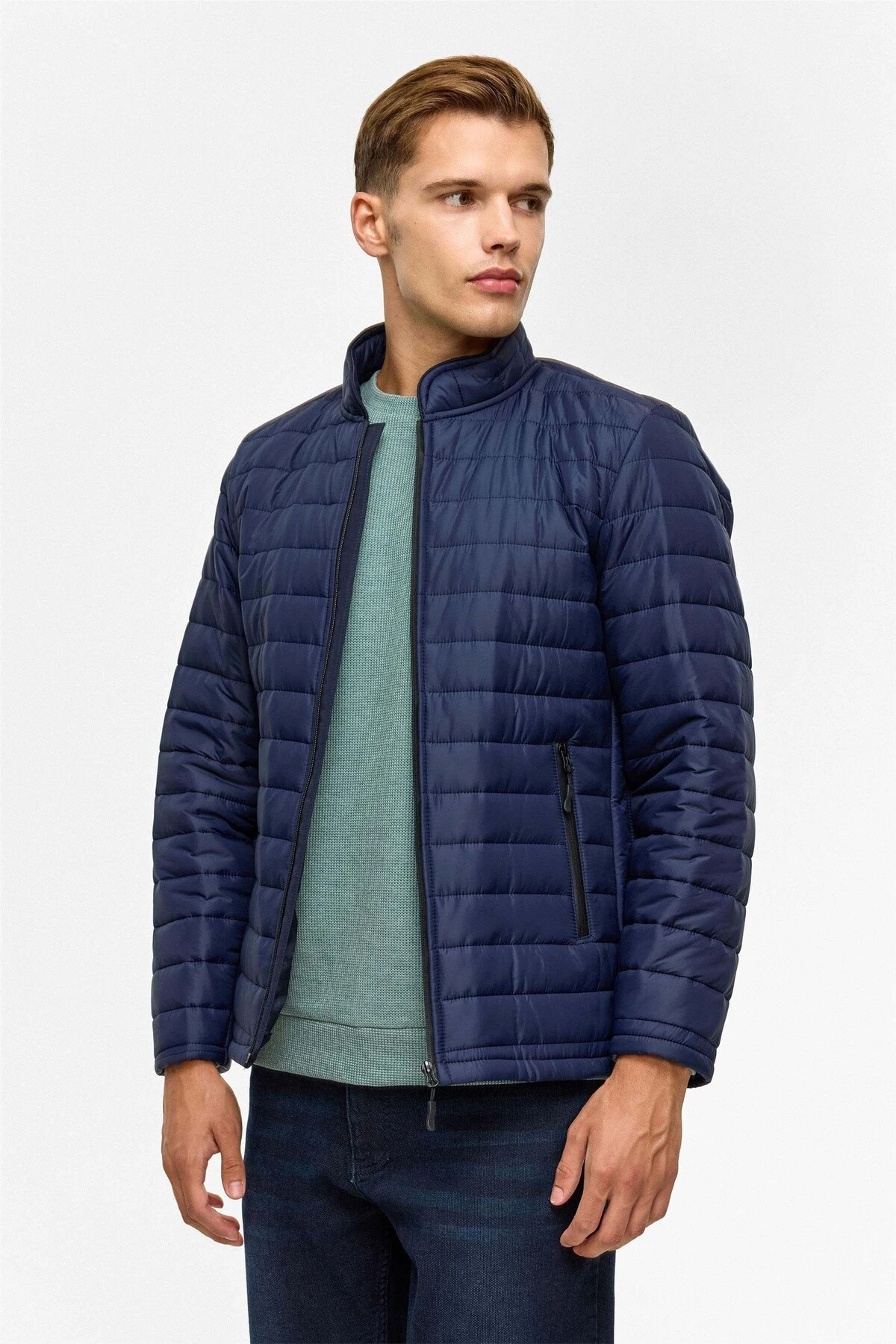 Kapitone Lacivert Erkek Mont Mn2008700517