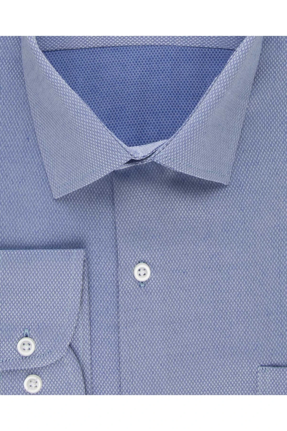 Bol Kesim Armür Desenli Gömlek Siyah