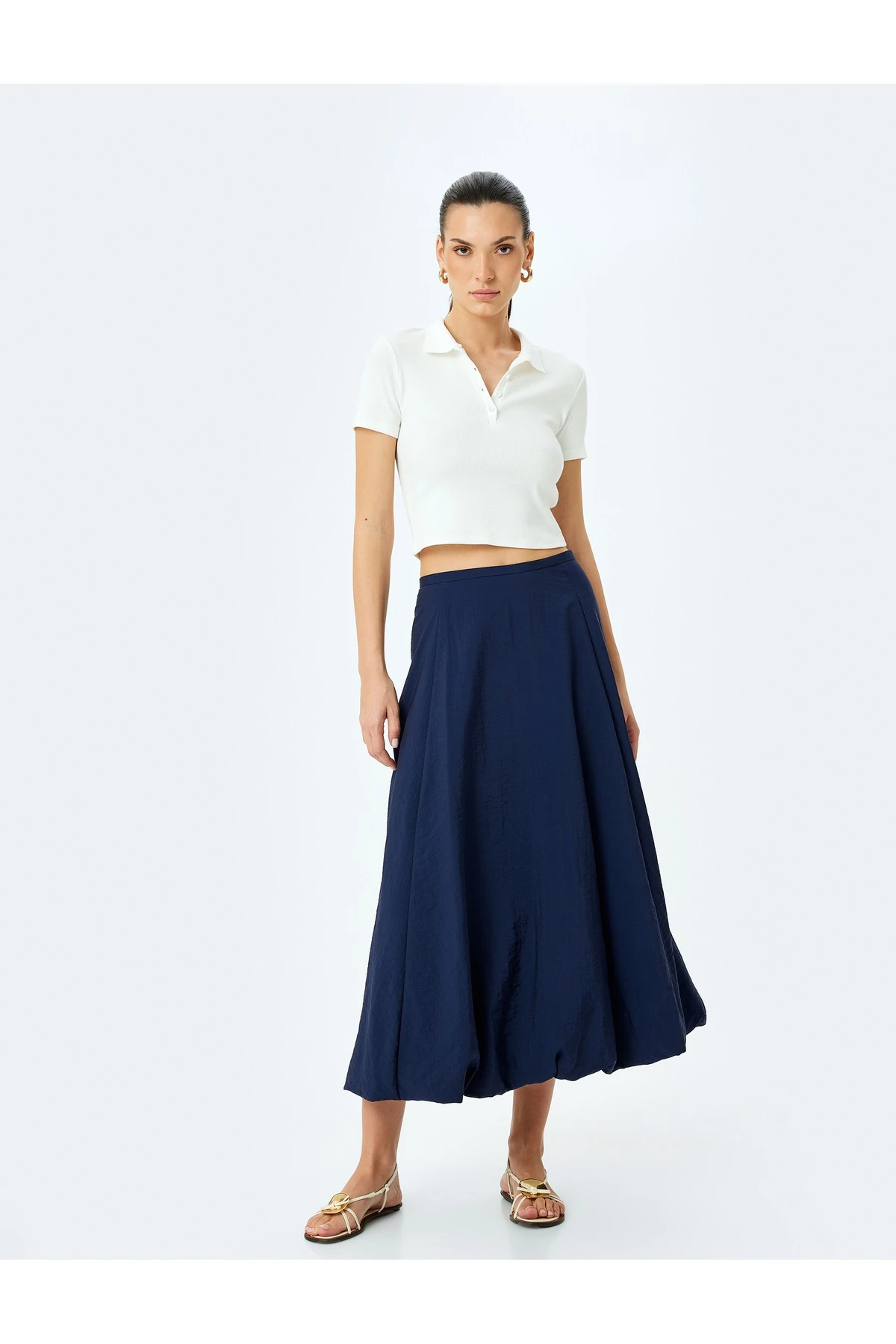 Yüksek Bel Uzun Balon Etek