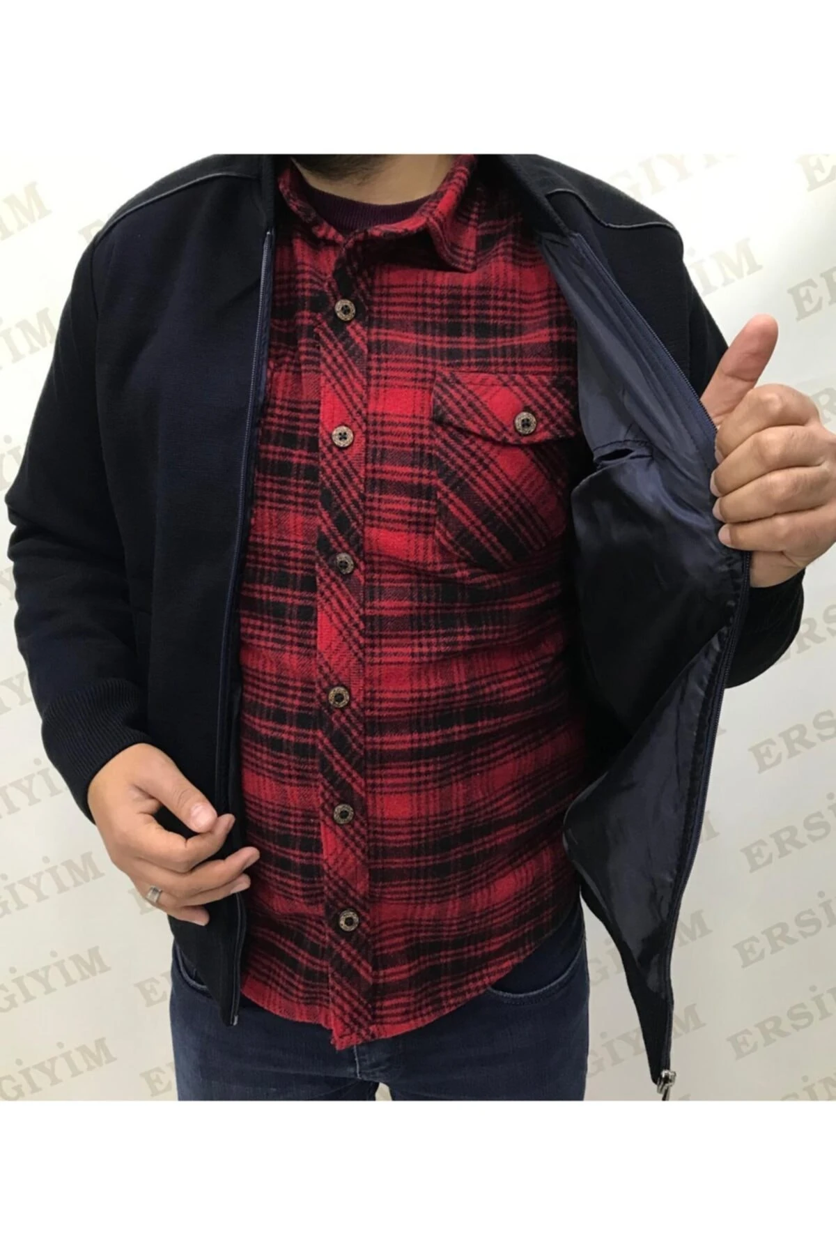 Erkek Füme Klasik İçi Astarlı Hırka