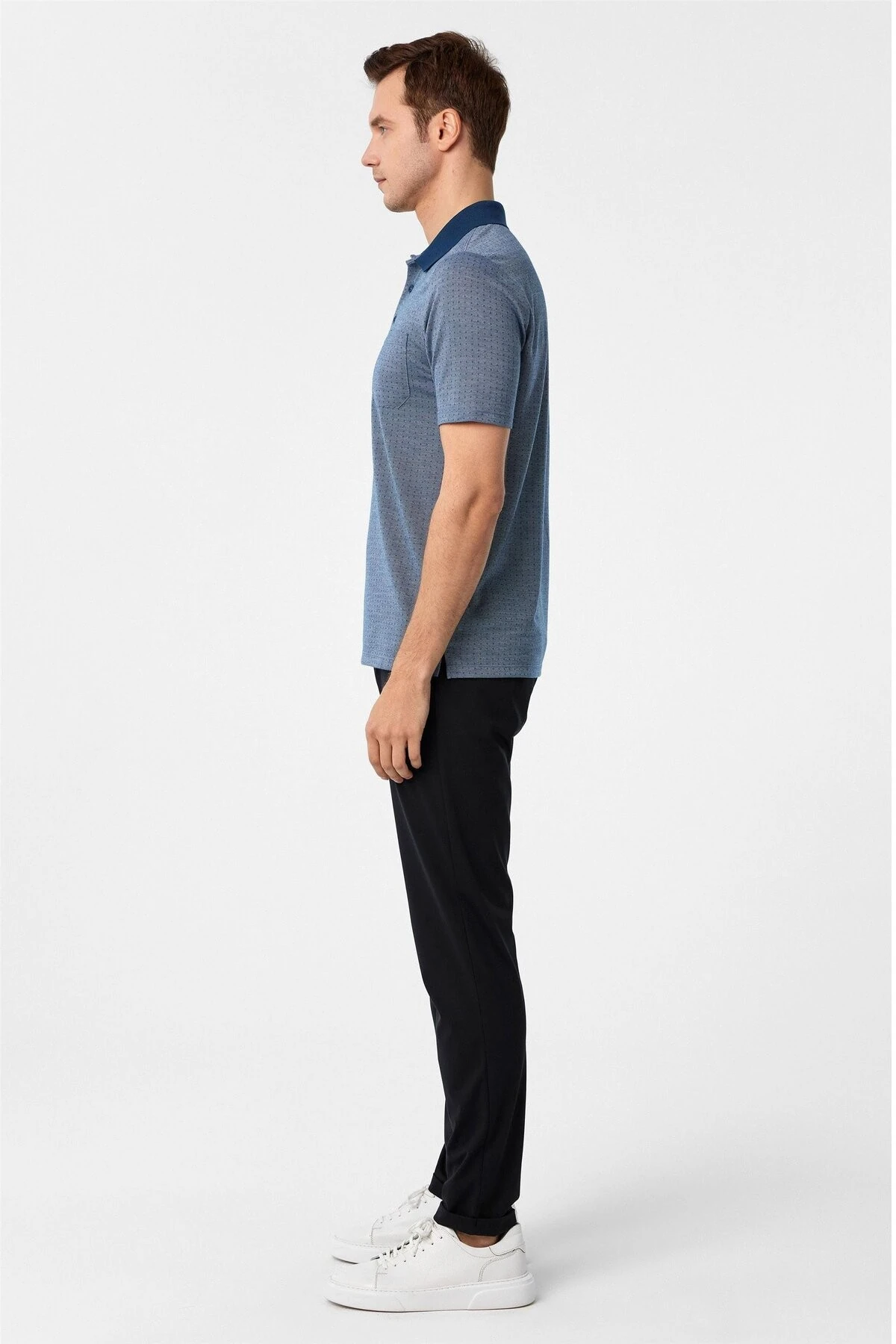 Gri Regular Armürlü Polo Yaka Tişört