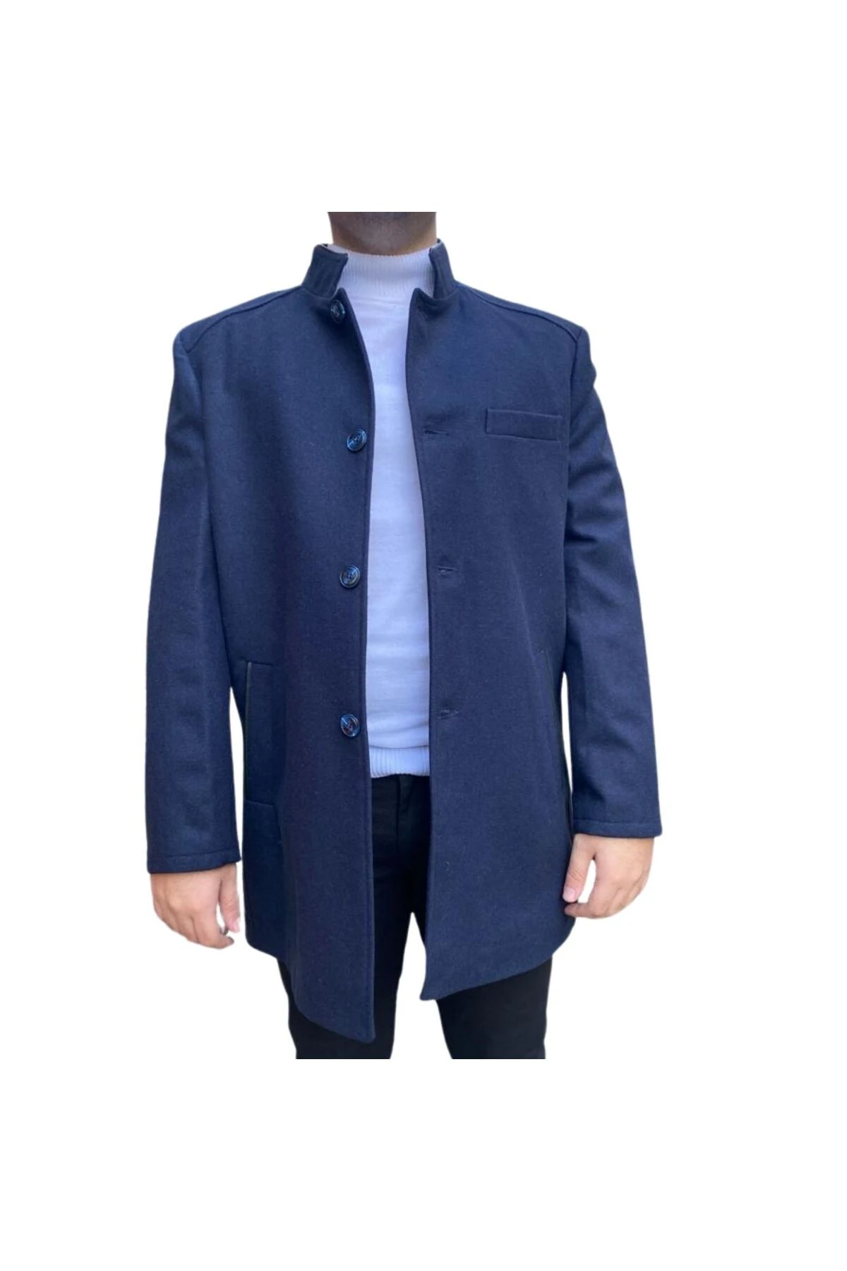 REGULAR FİT PREMİUM YÜN İÇERİKLİ RAHAT KALIP KAŞE KABAN SİYAH