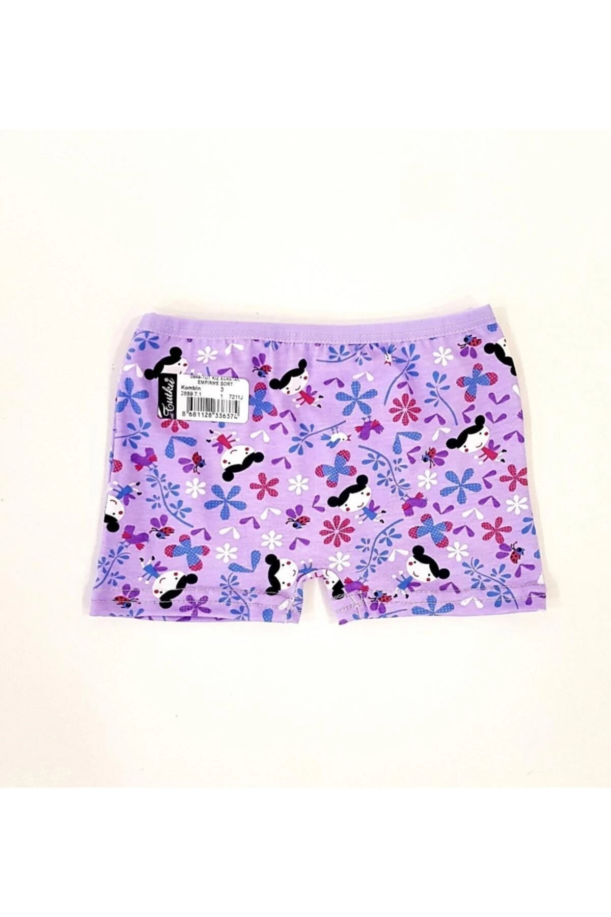 Kız Çocuk 6'lı Renkli Desenli Boxer