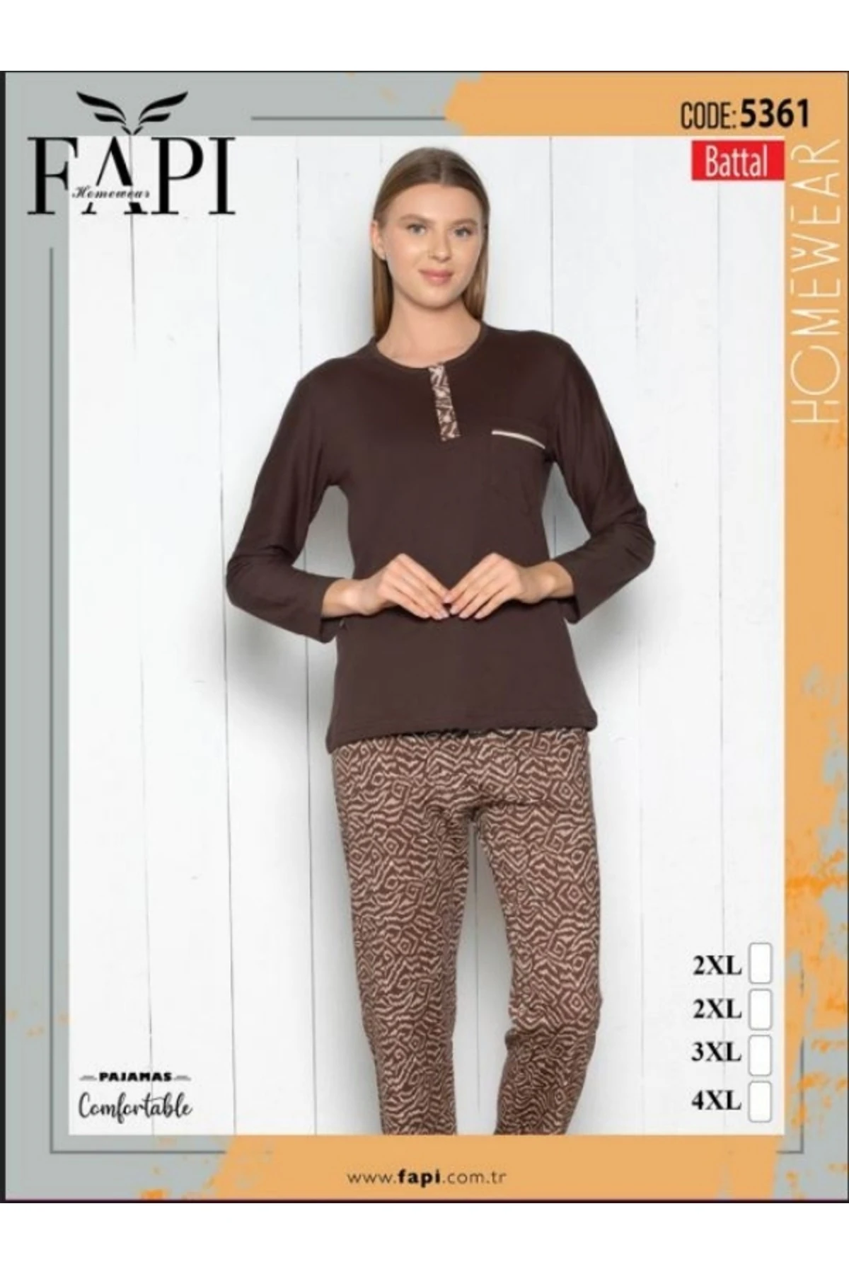 FAPİ PREMİUM UZUN KOLLU BATTAL PİJAMA TAKIMI