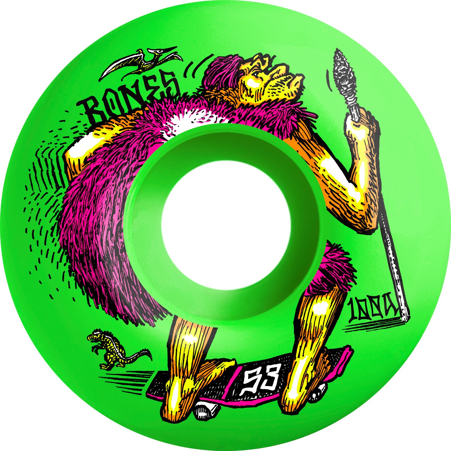 Bones 100s Og Neonderthal Green 53MM V4 100A Wheels