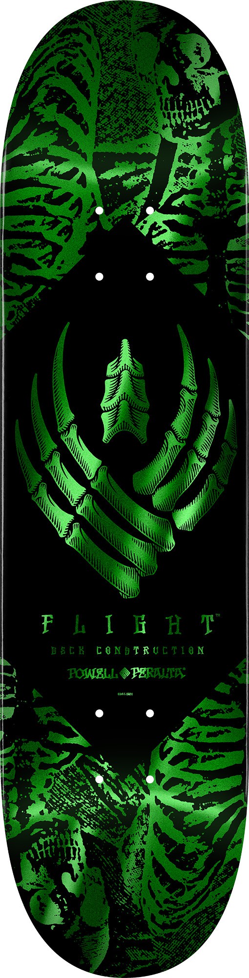 FLIGHT ® Powell Peralta 8.5 Skeleton Green Foil Deck Kaykay Tahtası