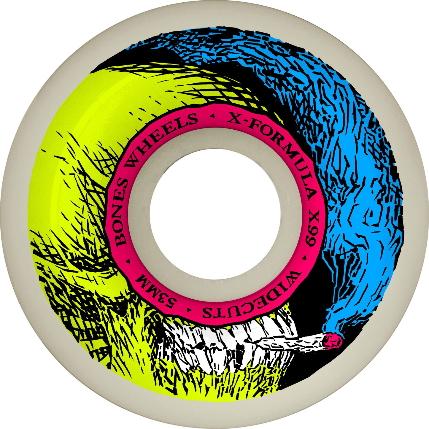 Bones X-Formula Smokin Skull 53 MM V6 Widecuts 99A Kaykay Tekerlek Seti