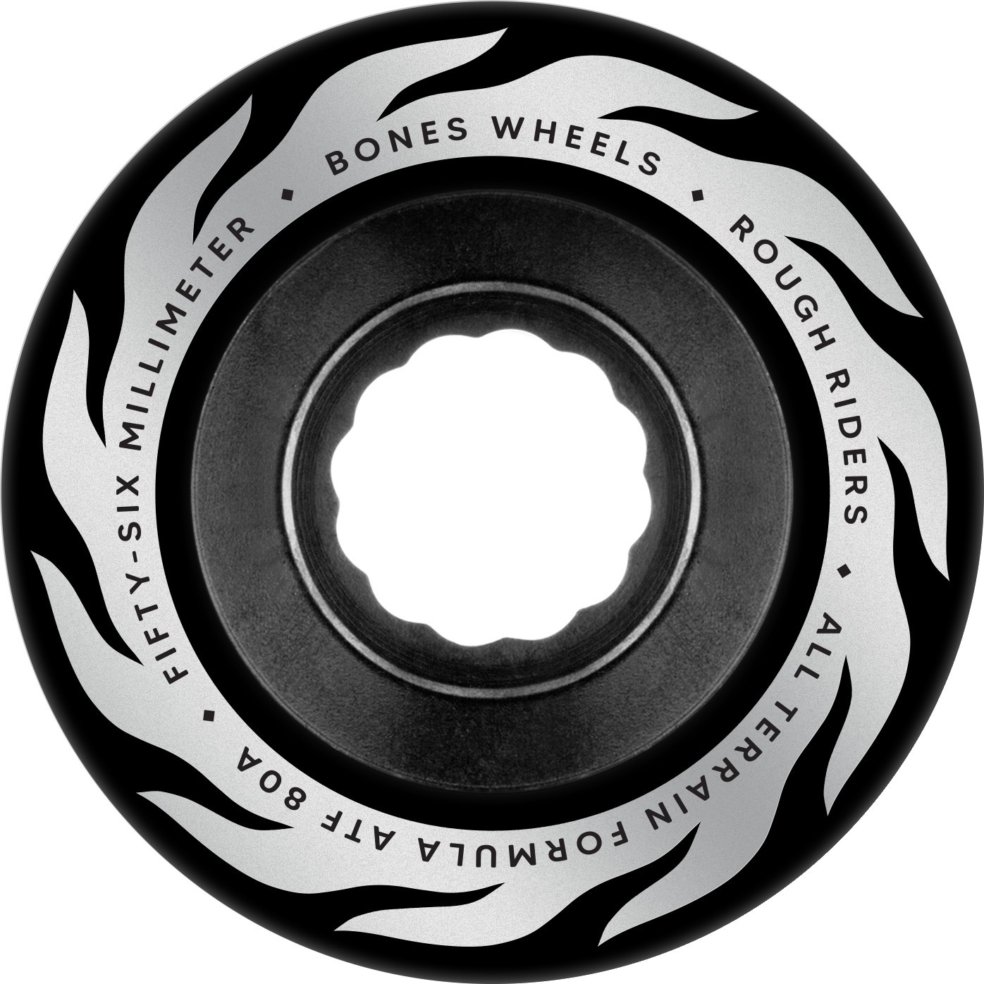 Bones ATF Rough Rider Eternal Flame 56MM 80A Black Wheels