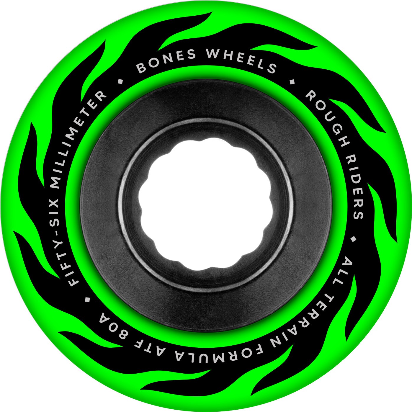 Bones ATF Rough Rider Eternal Flame 56MM 80A Green Wheels